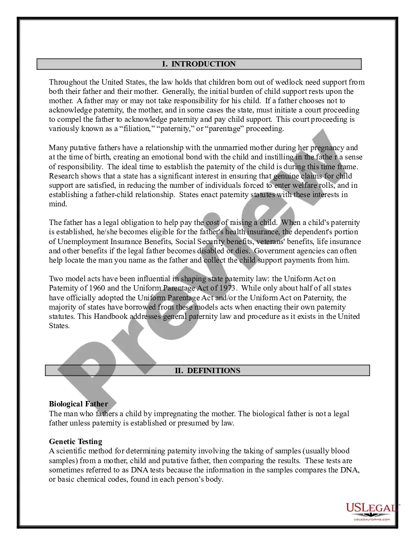 Preview Paternity Law and Procedure Handbook