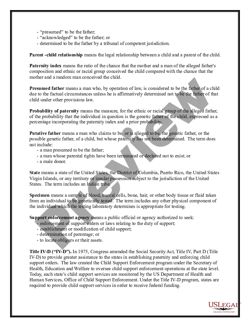 Preview Paternity Law and Procedure Handbook