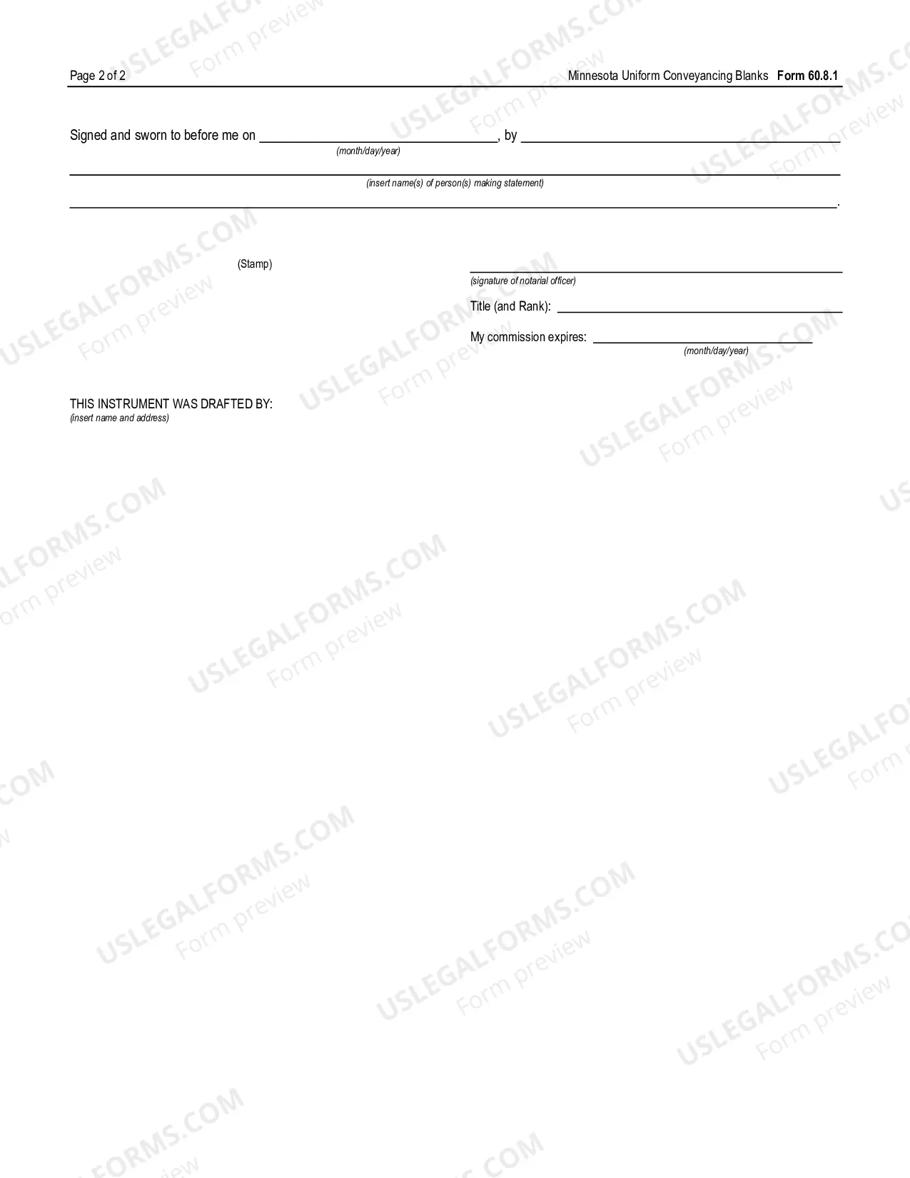 Preview Affidavit of Postponement