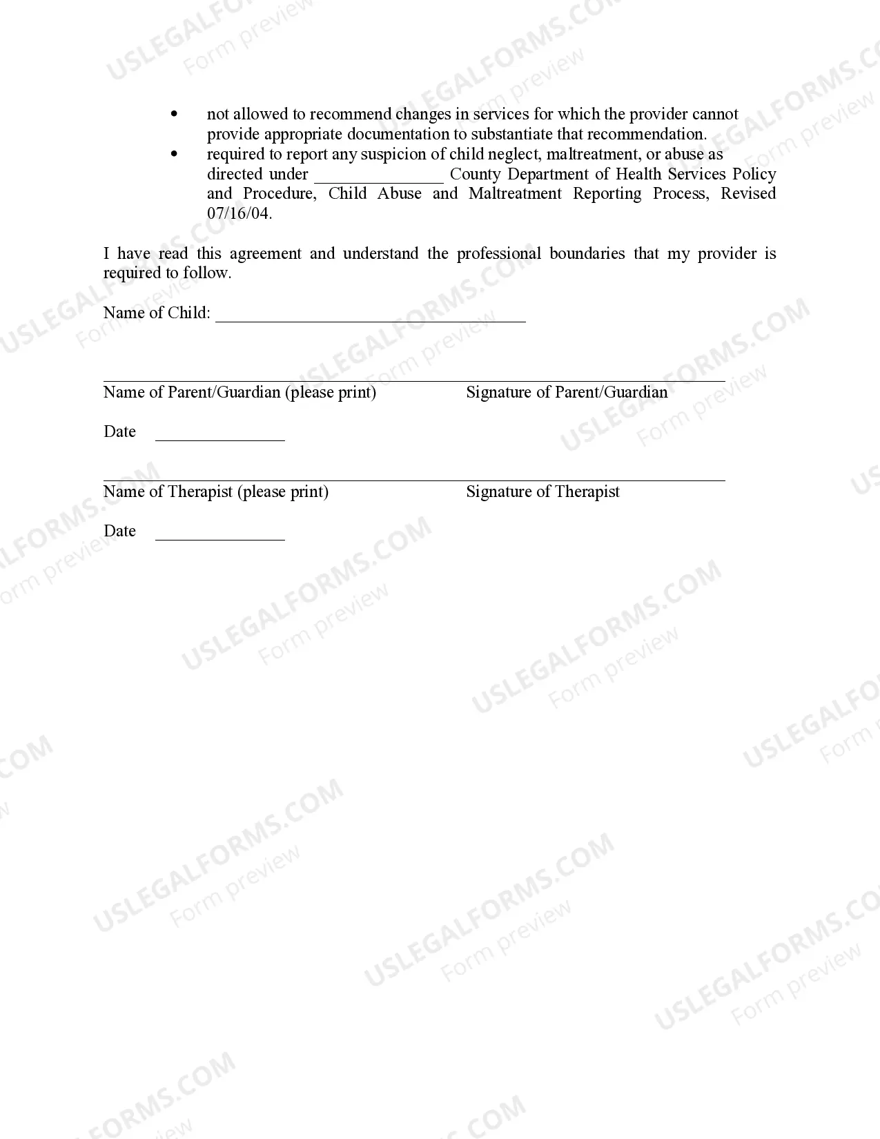 Preview Office of Children with Special Needs Preschool Special Education Program Provider and Family Agreement for Related Services - Minnesota
