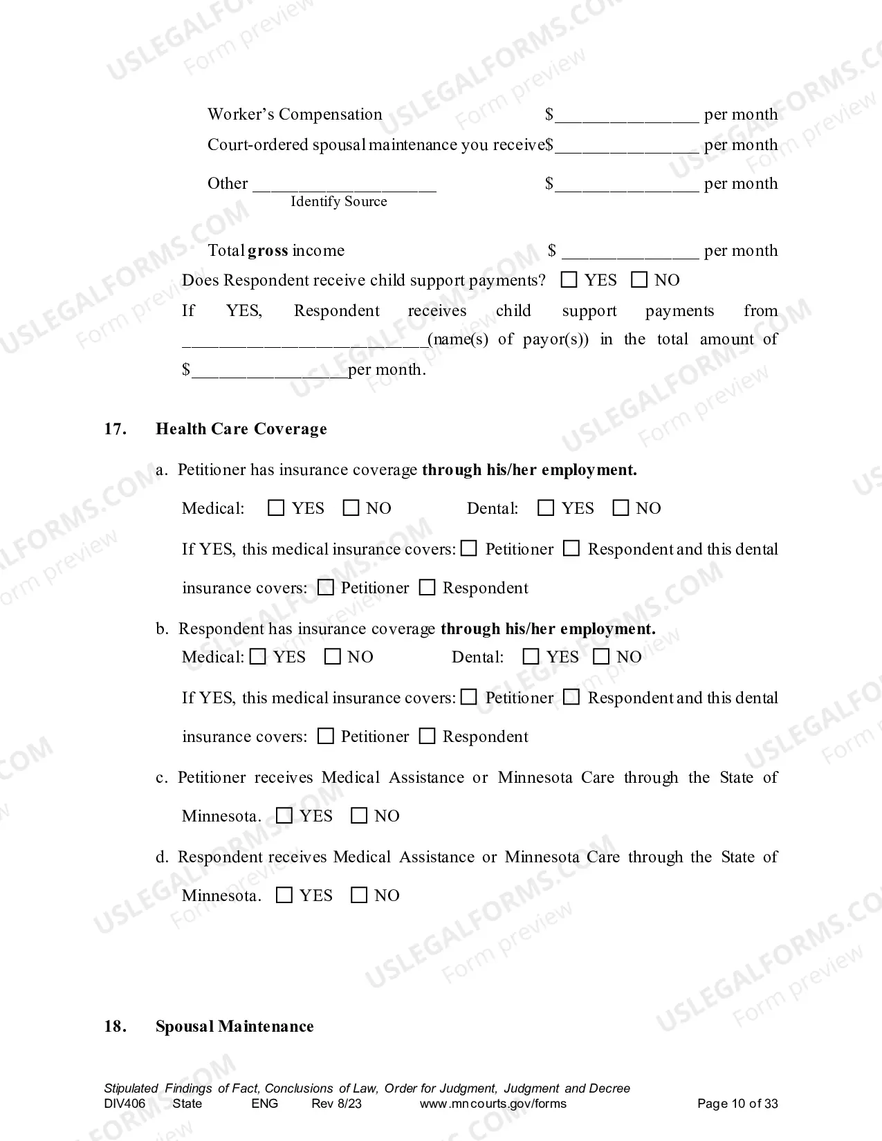 Preview Marital Termination Agreement without minor children