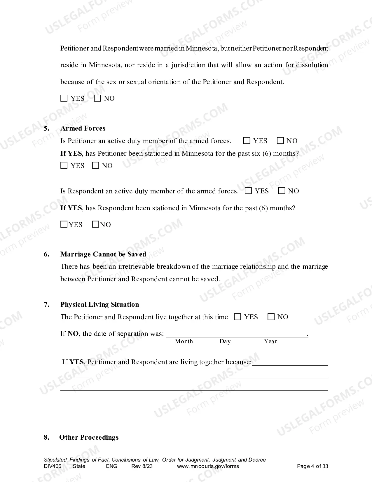 Preview Marital Termination Agreement without minor children