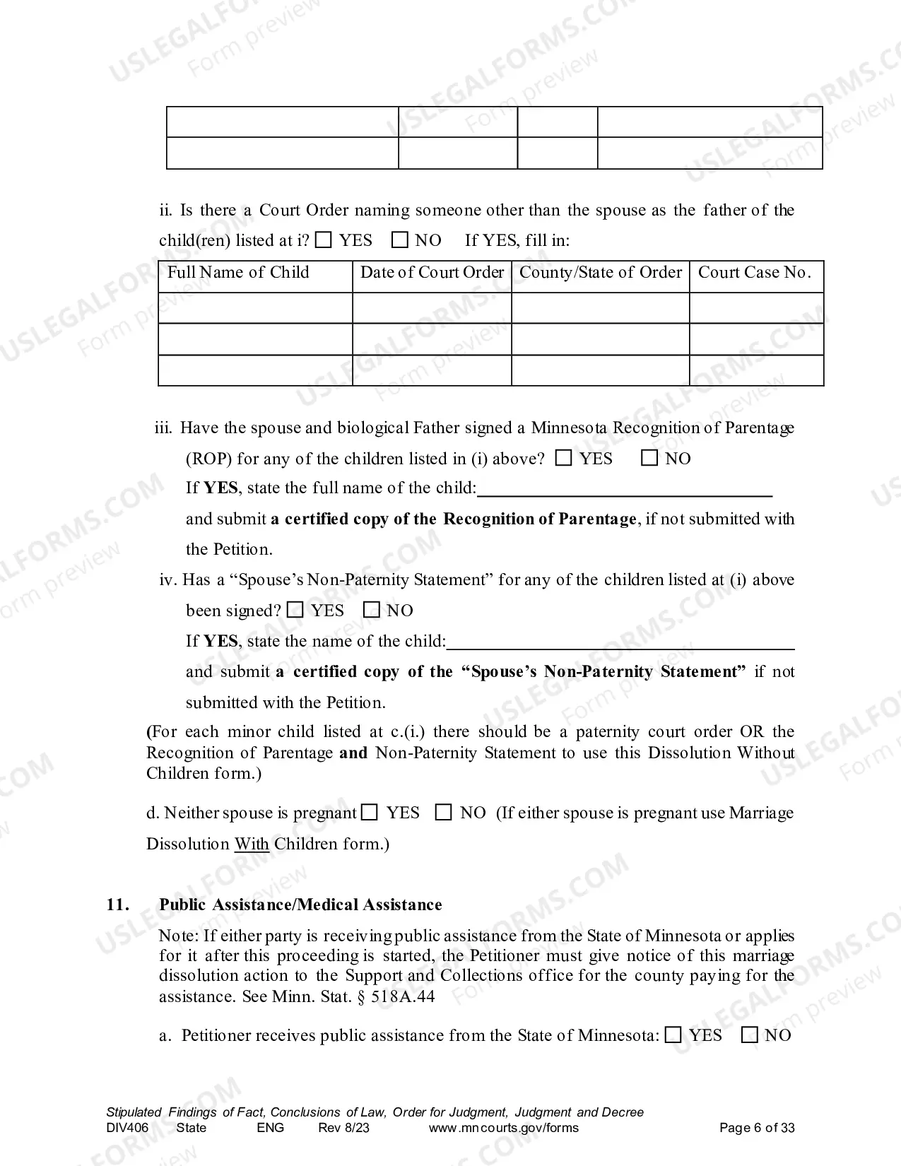 Preview Marital Termination Agreement without minor children