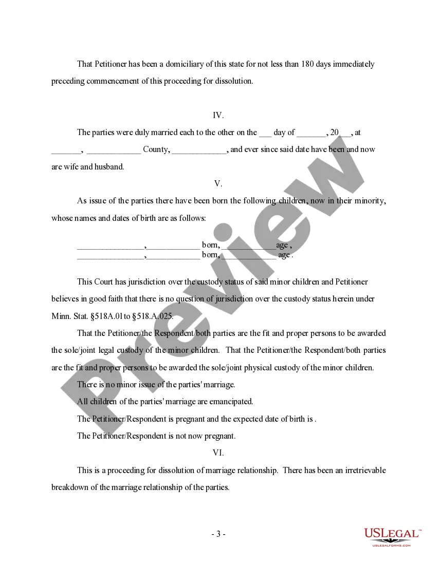 Preview Answer to Petition and Counterpetition for Dissolution of Marriage