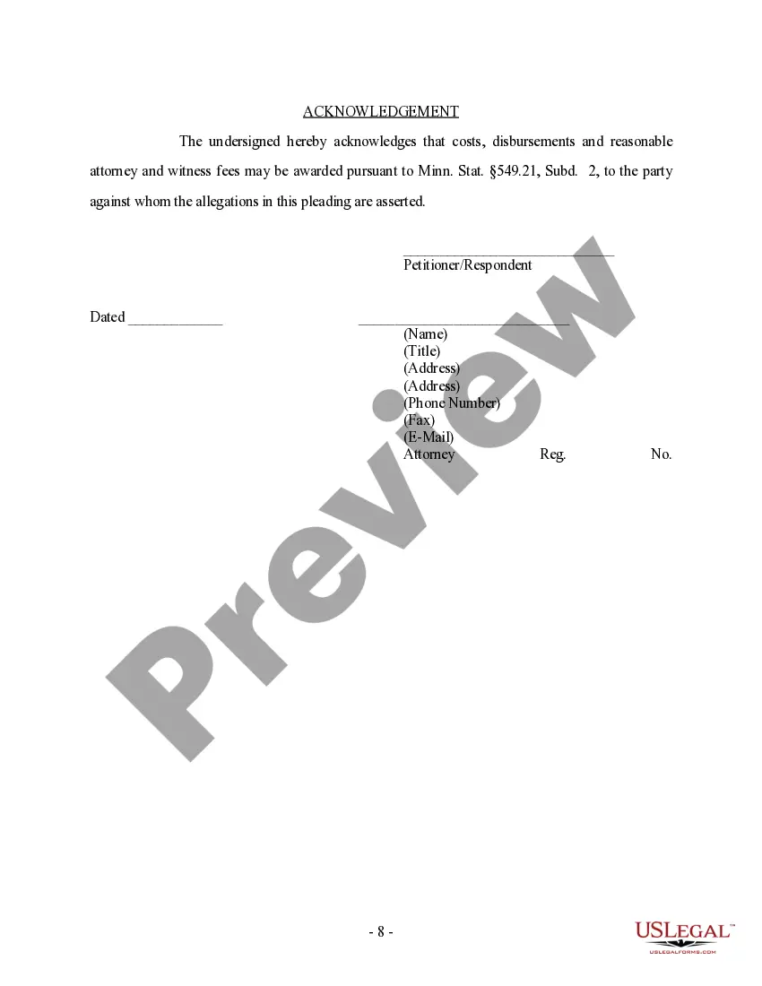Preview Answer to Petition and Counterpetition for Dissolution of Marriage