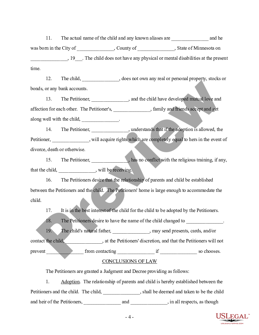 Hennepin Minnesota Judgment of Adoption | US Legal Forms