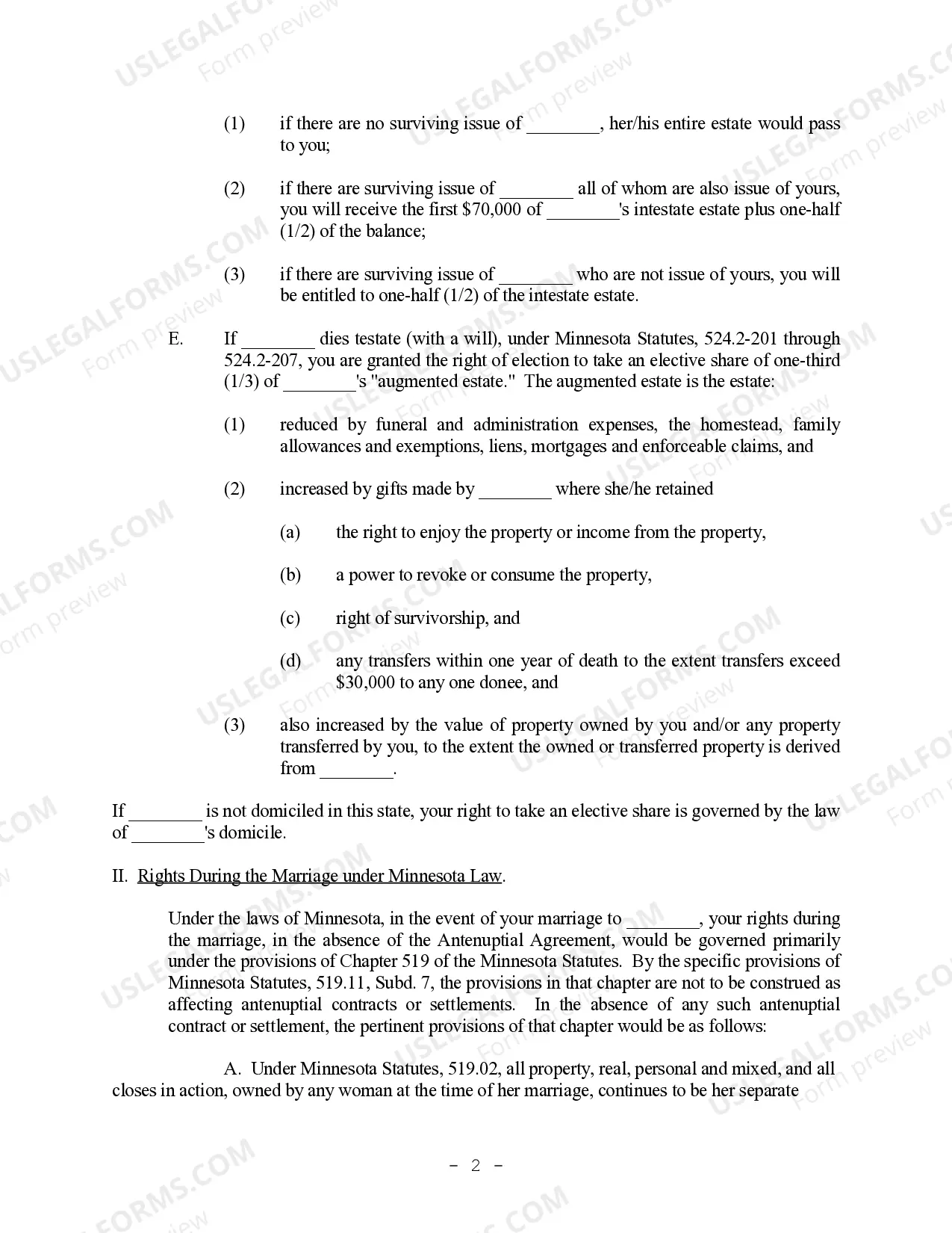 Preview Letter to Client regarding Antenuptial Premarital Agreements - informational