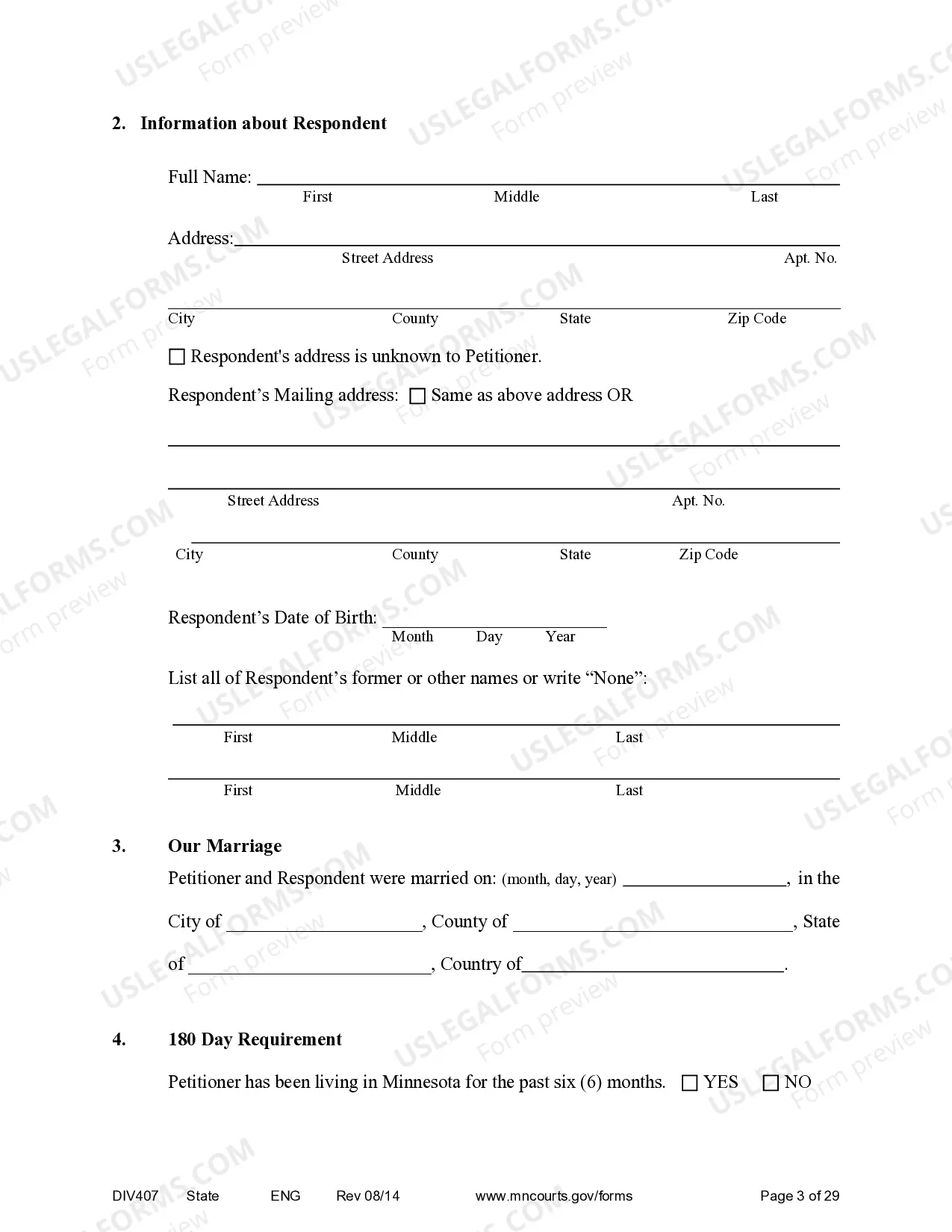 Preview Judgment and Decree of Dissolution of Marriage without minor children