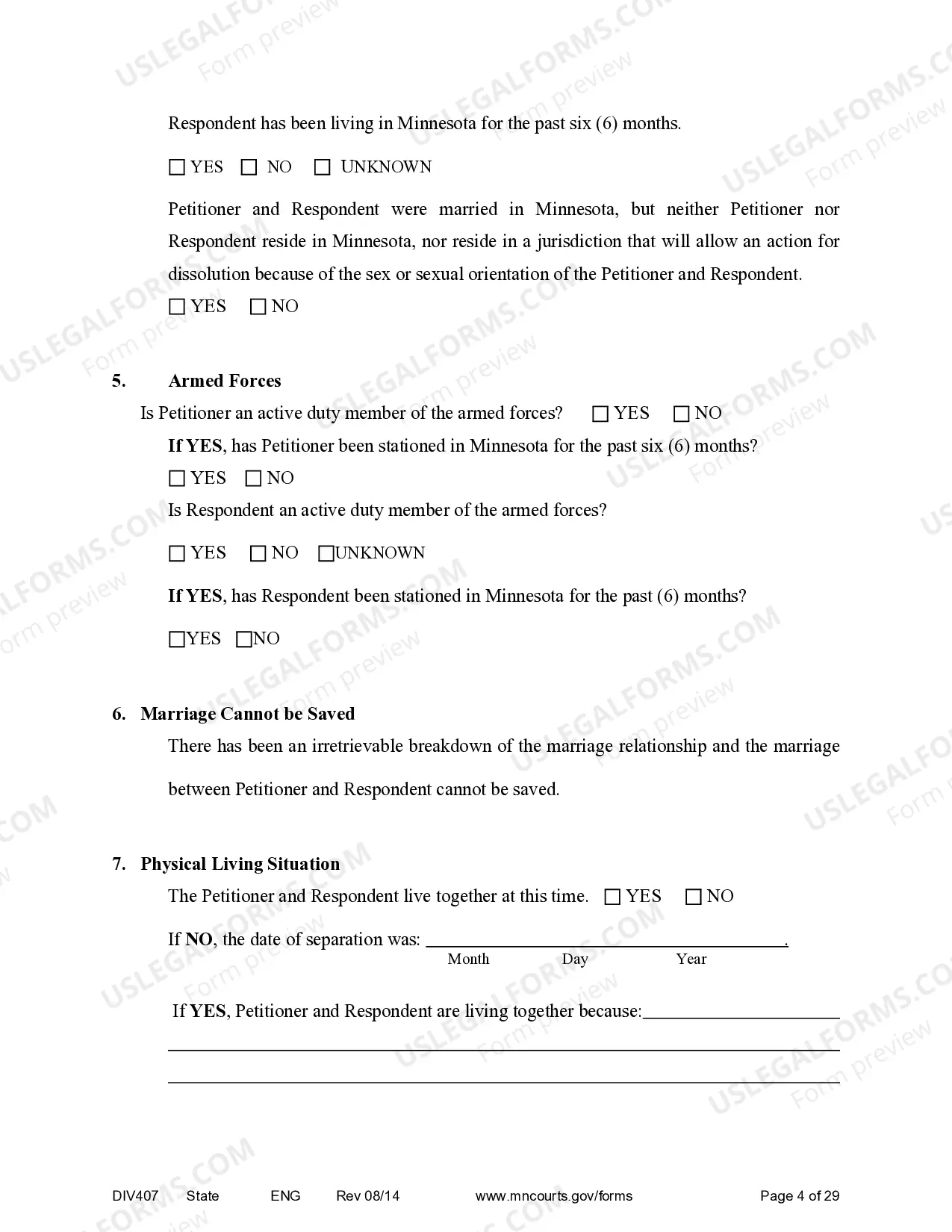 Preview Judgment and Decree of Dissolution of Marriage without minor children