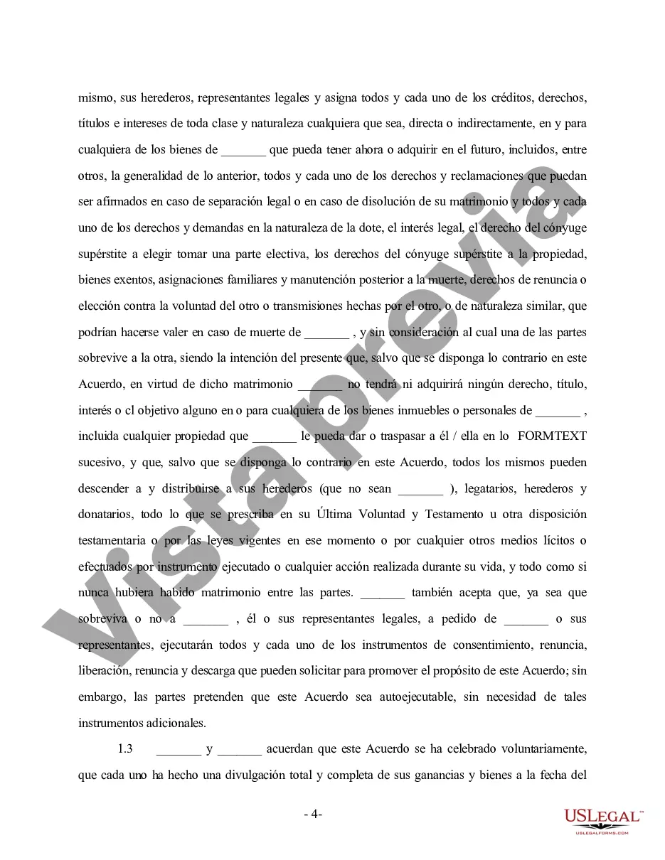 Preview Acuerdo prematrimonial antenupcial