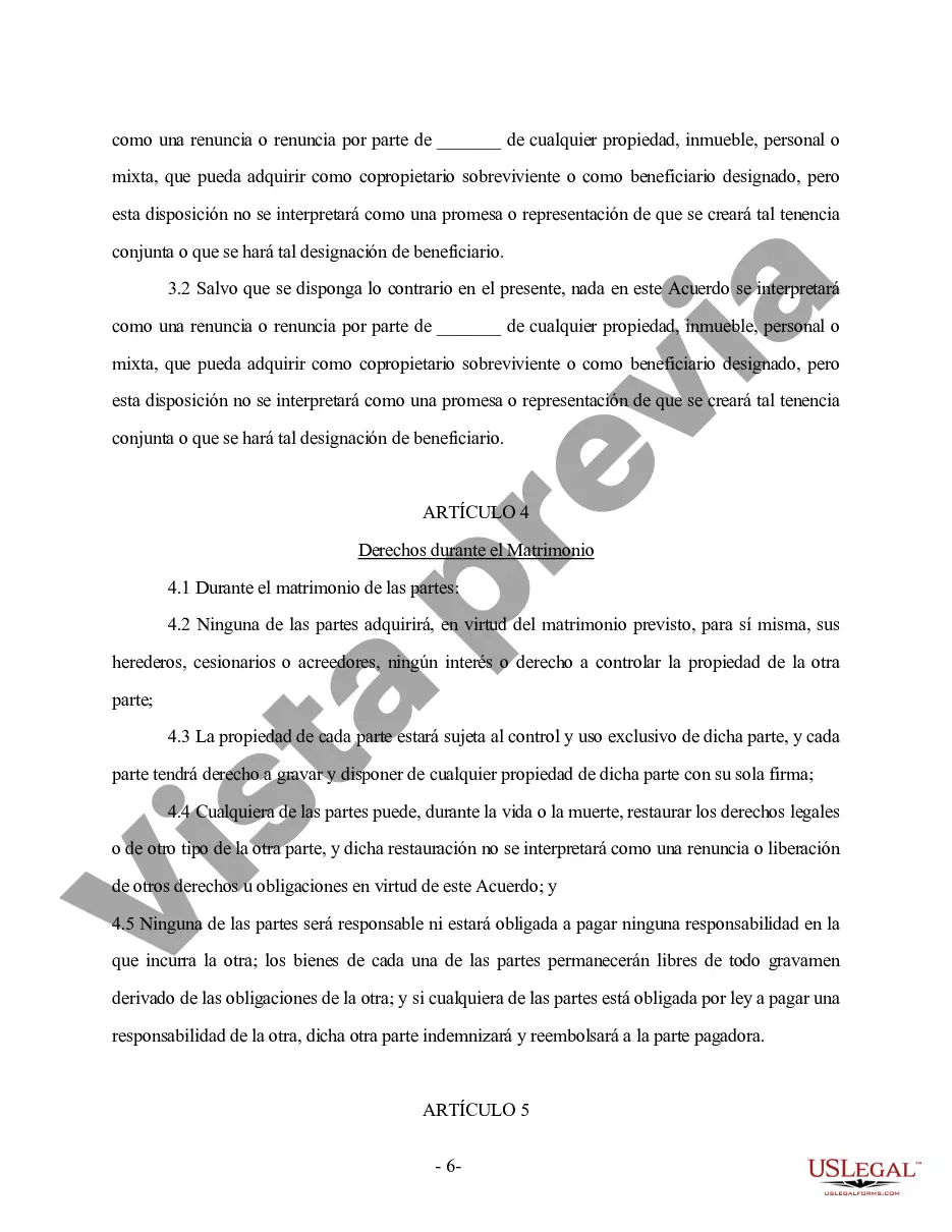 Preview Acuerdo prematrimonial antenupcial