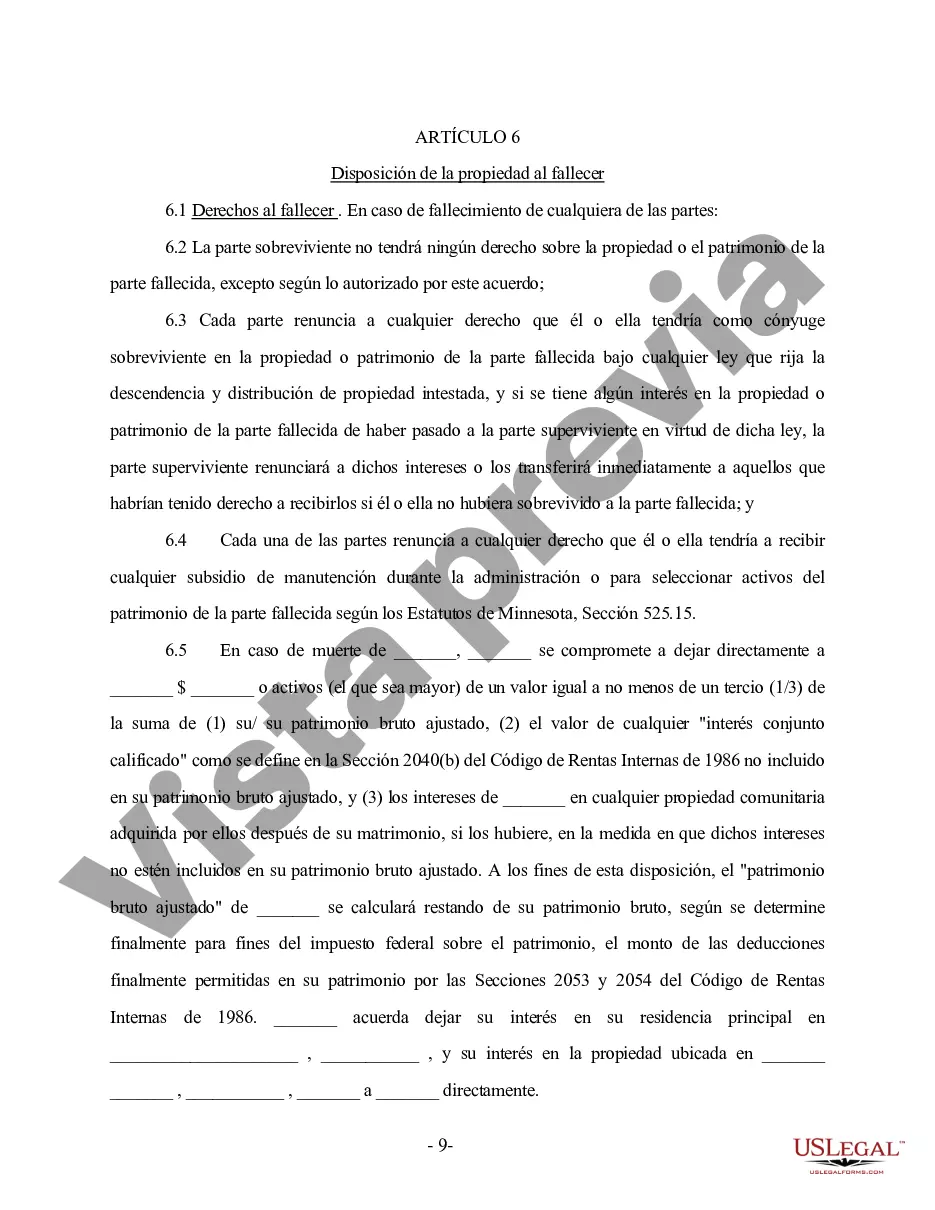 Preview Acuerdo prematrimonial antenupcial