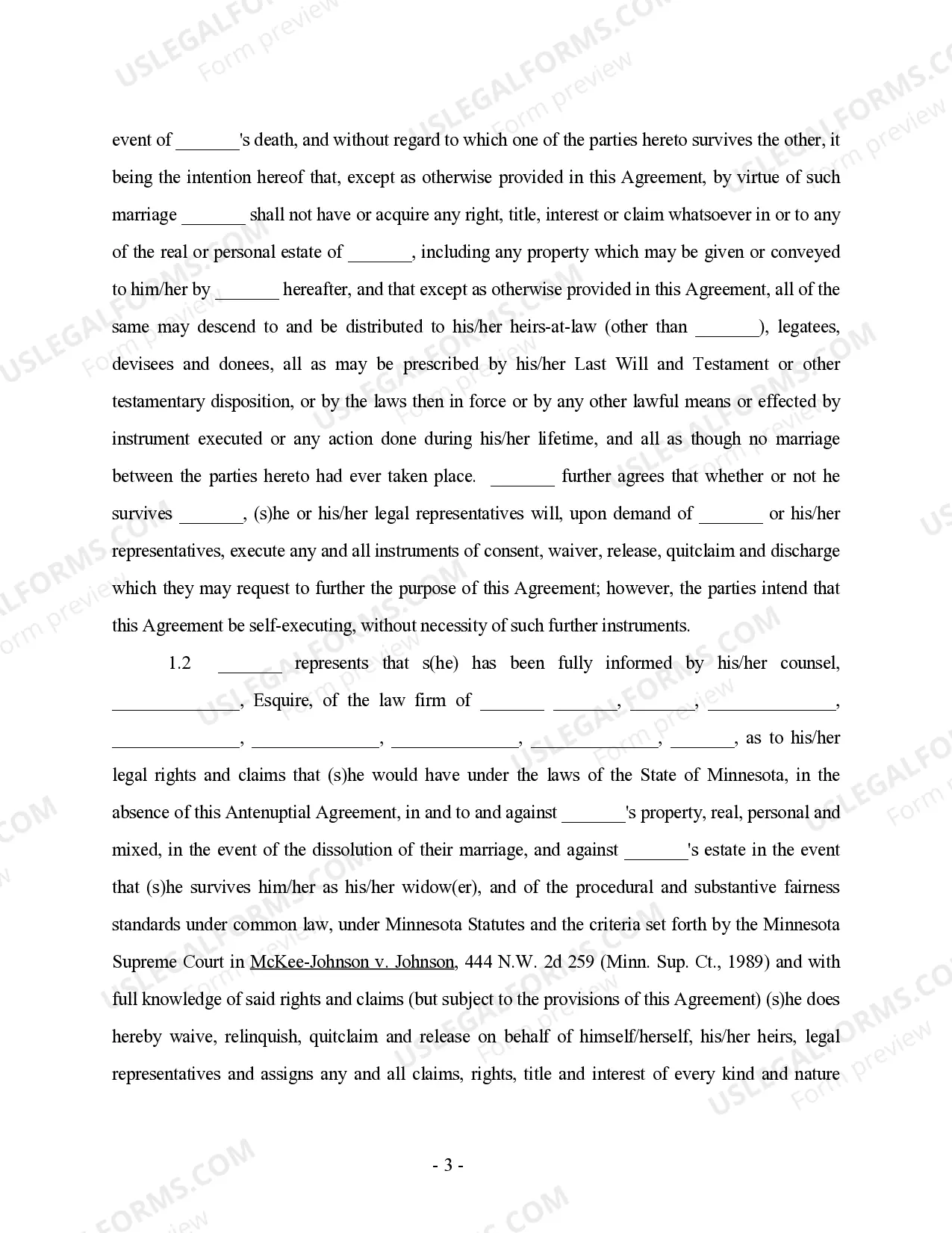 Preview Antenuptial Premarital Agreement