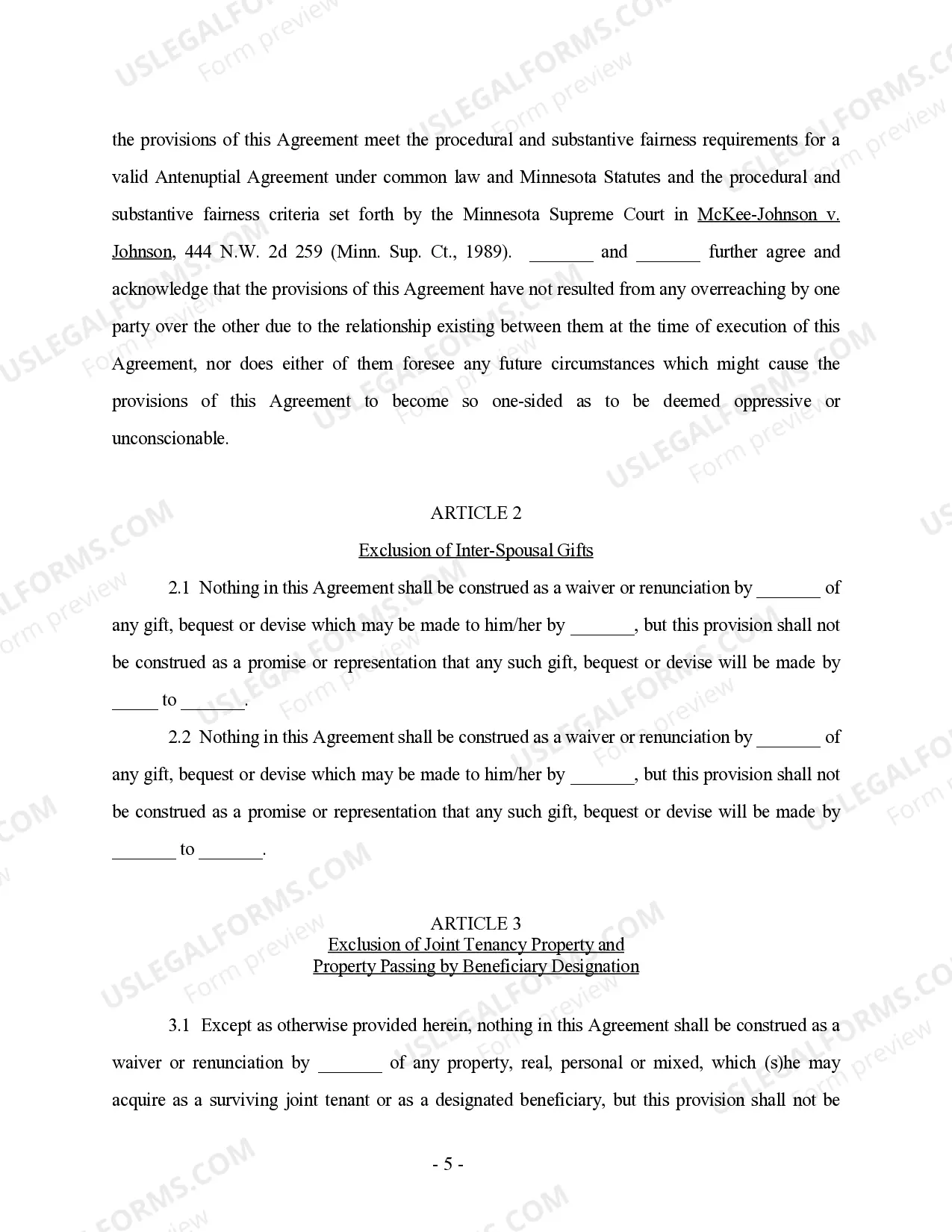 Preview Antenuptial Premarital Agreement