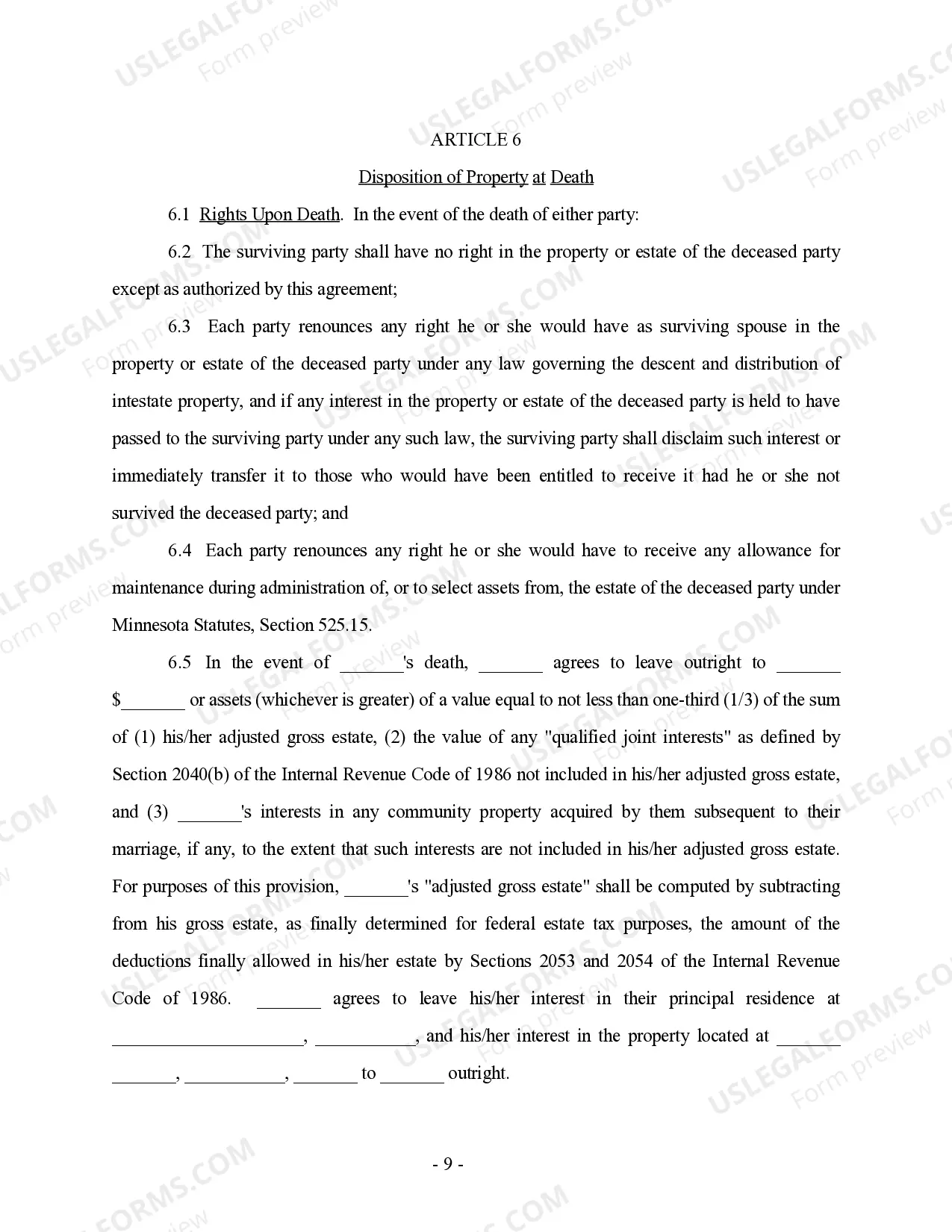 Preview Antenuptial Premarital Agreement