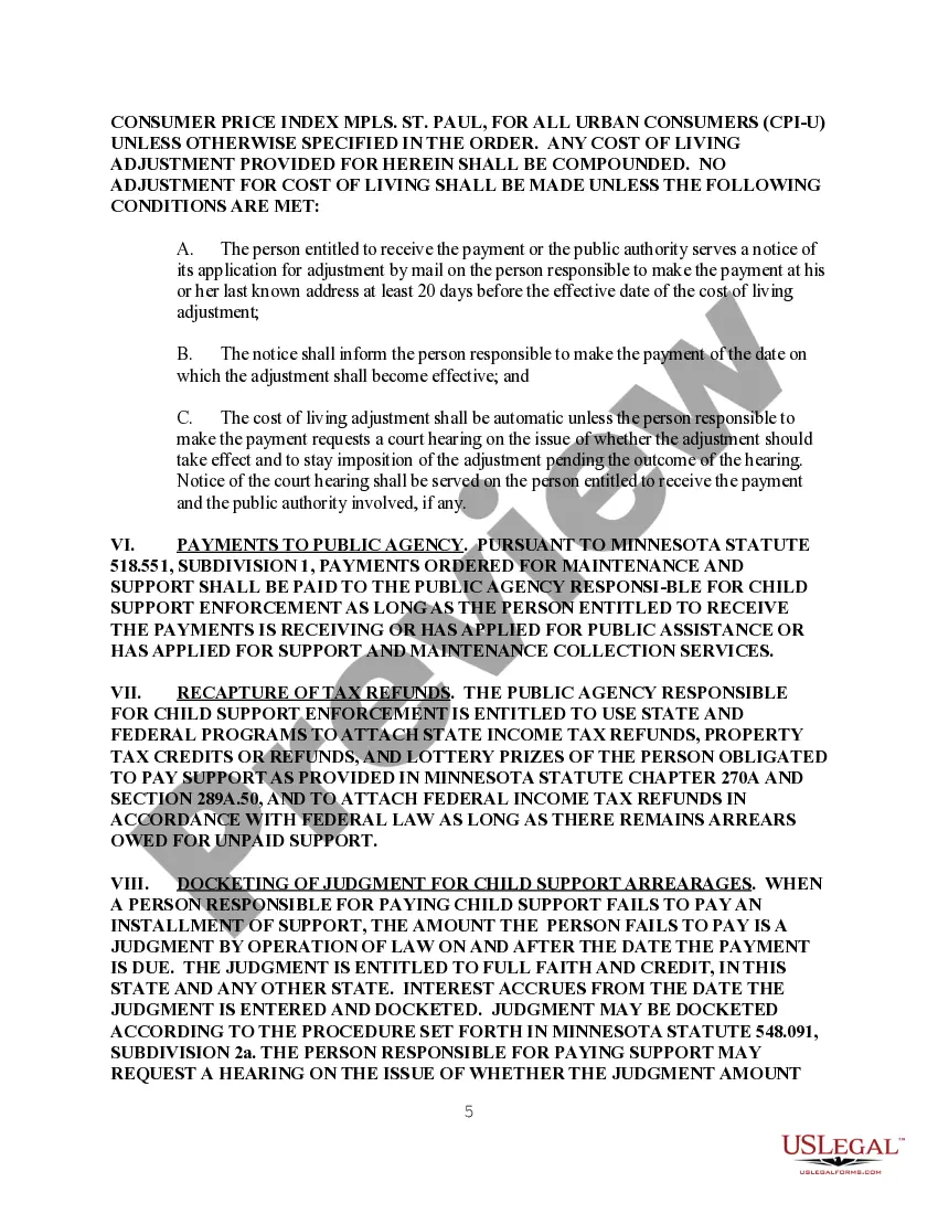 Preview Information on Automatic Income Withholding - Child Support