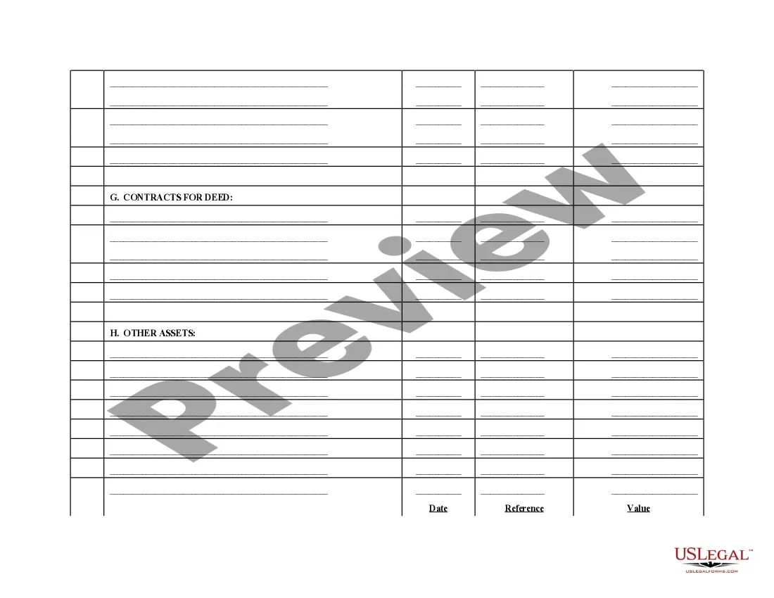 Get Schedule of Assets and Liabilities Preview Schedule of Assets and Liabilities