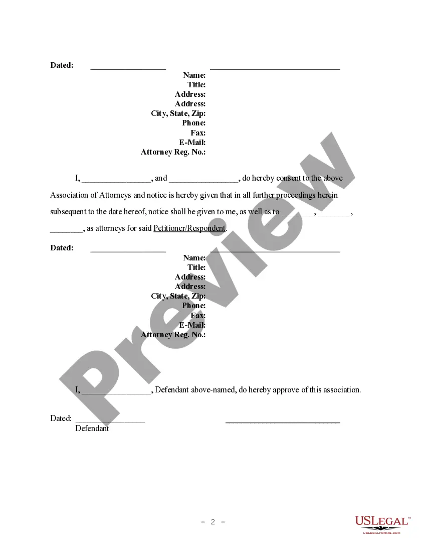 Preview Notice of Association of Counsel