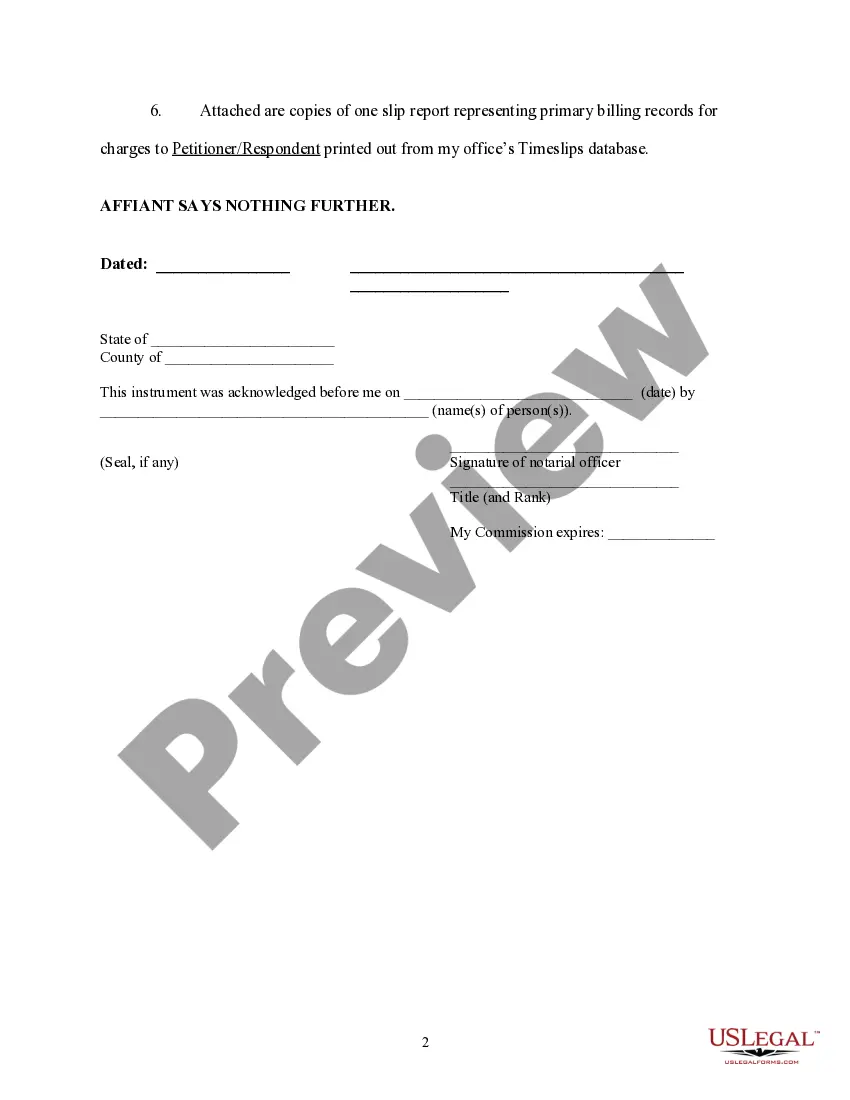 Preview Affidavit regarding factors relevant to attorneys' fee application - experience, etc.