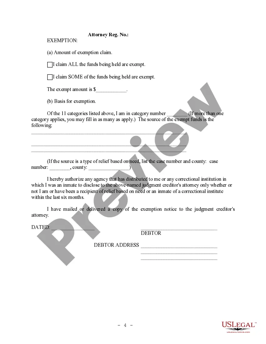 Minnesota Notice to Garnishee regarding Wages Exempt from 