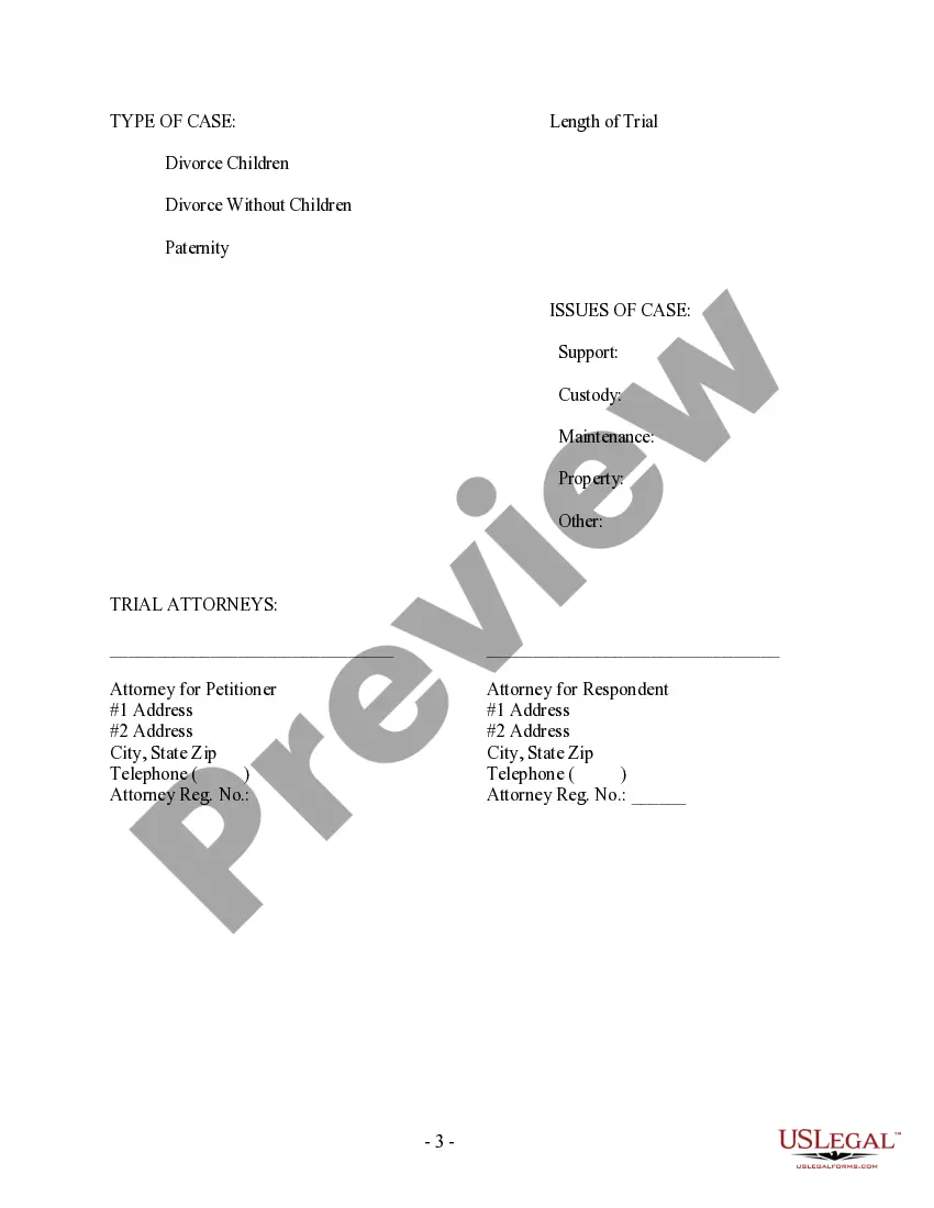 Preview Notice of Trial Date