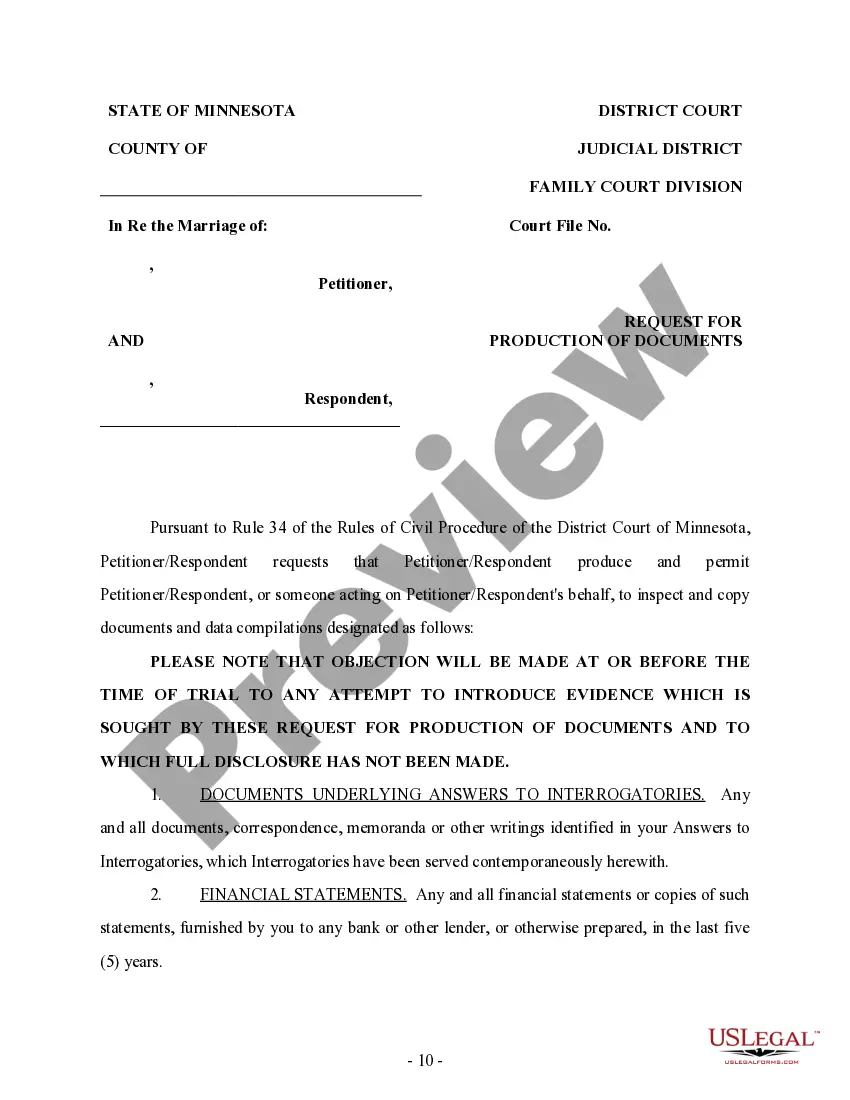 Preview Discovery - Interrogatories and Requests for Production for Custody Matter