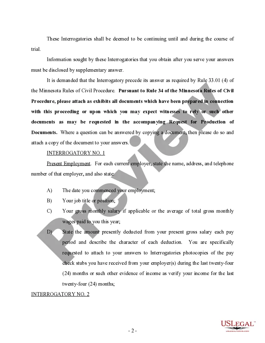 Preview Discovery - Interrogatories and Requests for Production for Custody Matter