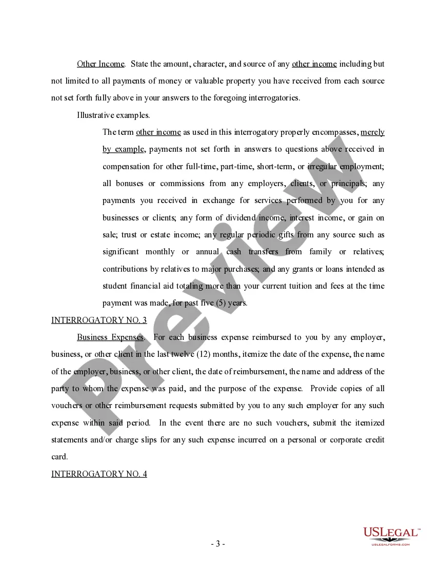 Preview Discovery - Interrogatories and Requests for Production for Custody Matter