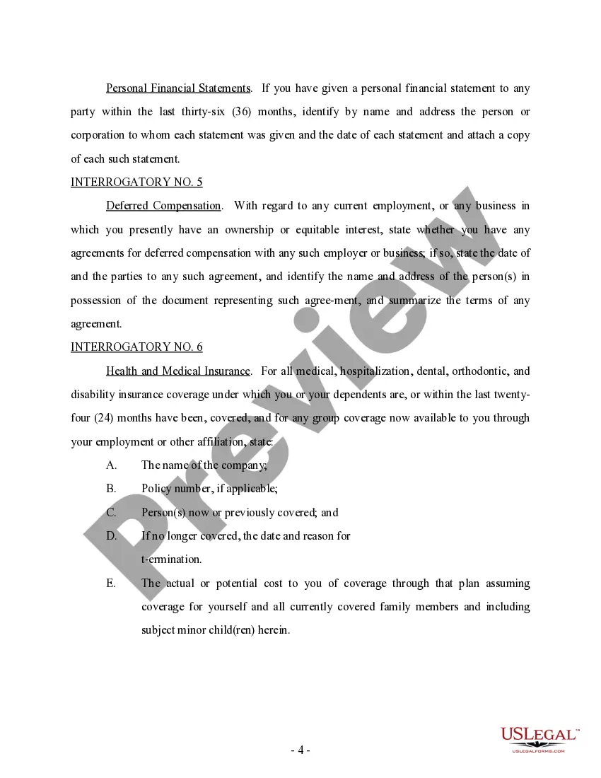 Preview Discovery - Interrogatories and Requests for Production for Custody Matter