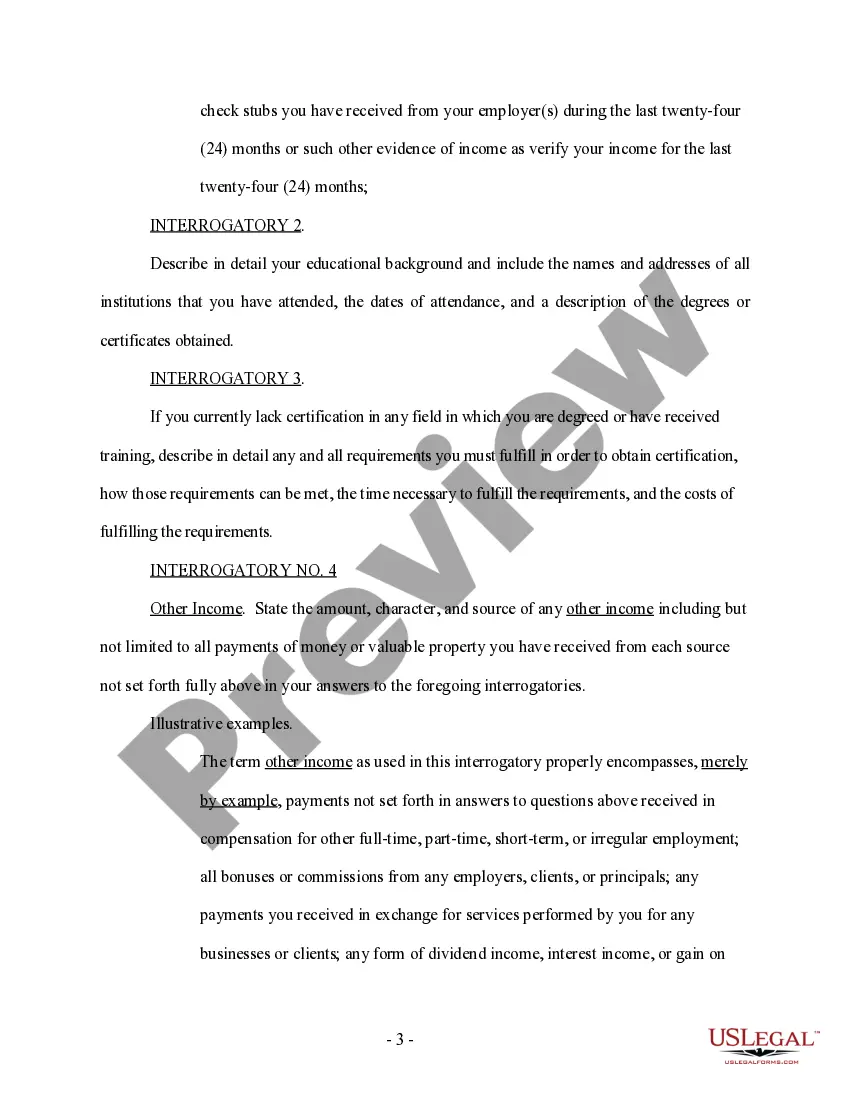 Get Discovery - Respondent's Interrogatories to Petitioner and Request for Production of Documents - Family Law Preview Discovery - Respondent's Interrogatories to Petitioner and Request for Production of Documents - Family Law