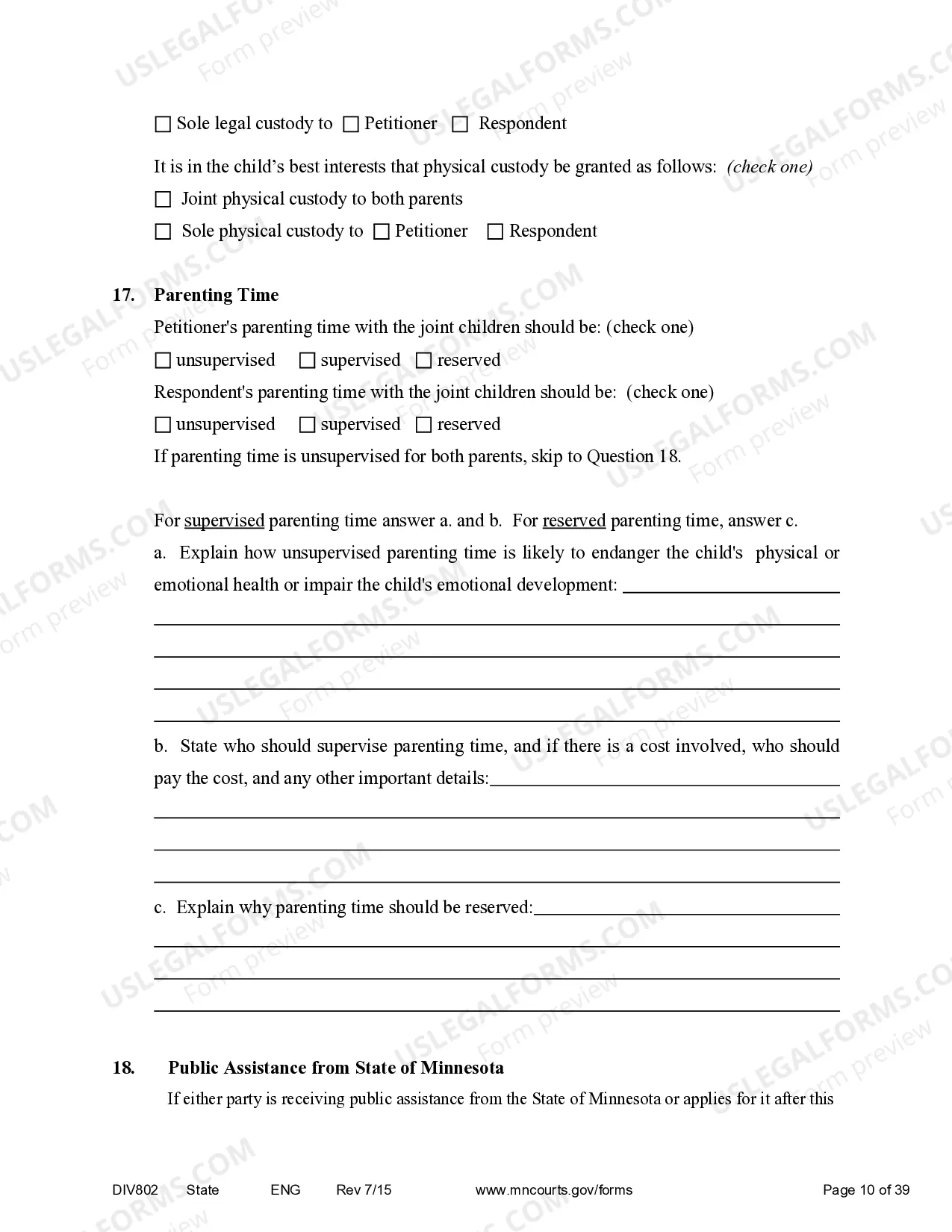Preview Petition for Dissolution With Children