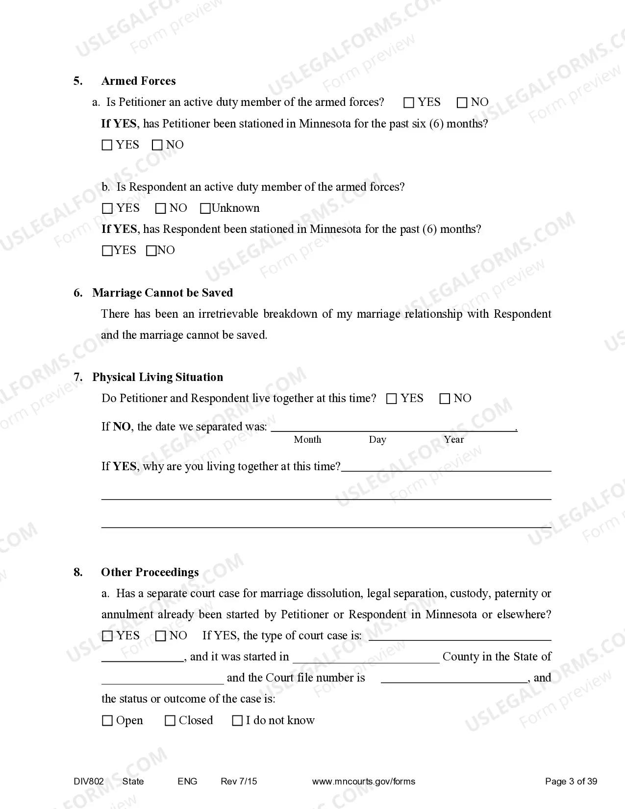 Preview Petition for Dissolution With Children