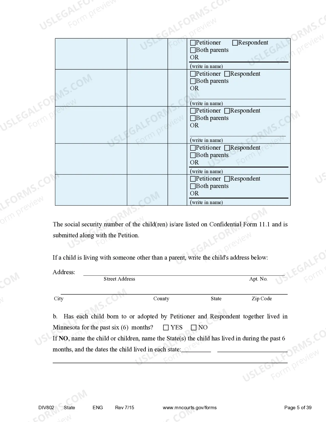 Preview Petition for Dissolution With Children