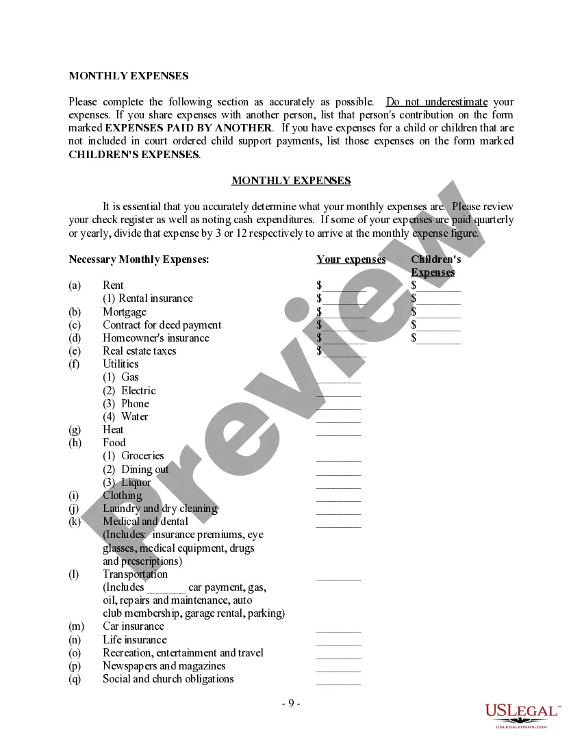 Preview Custody Litigation Client Information Form