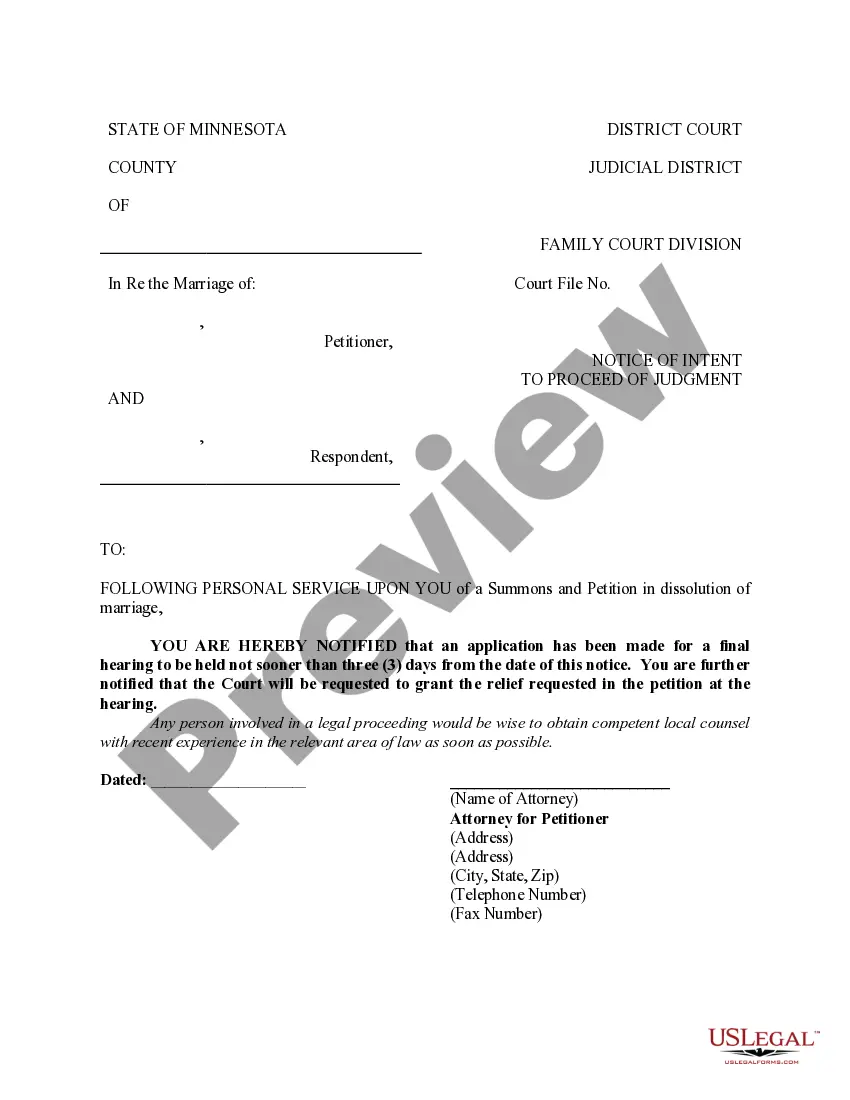 Preview Affidavit of Non-Military Status, Default, and Service of Notice of Intent to Proceed to Judgment