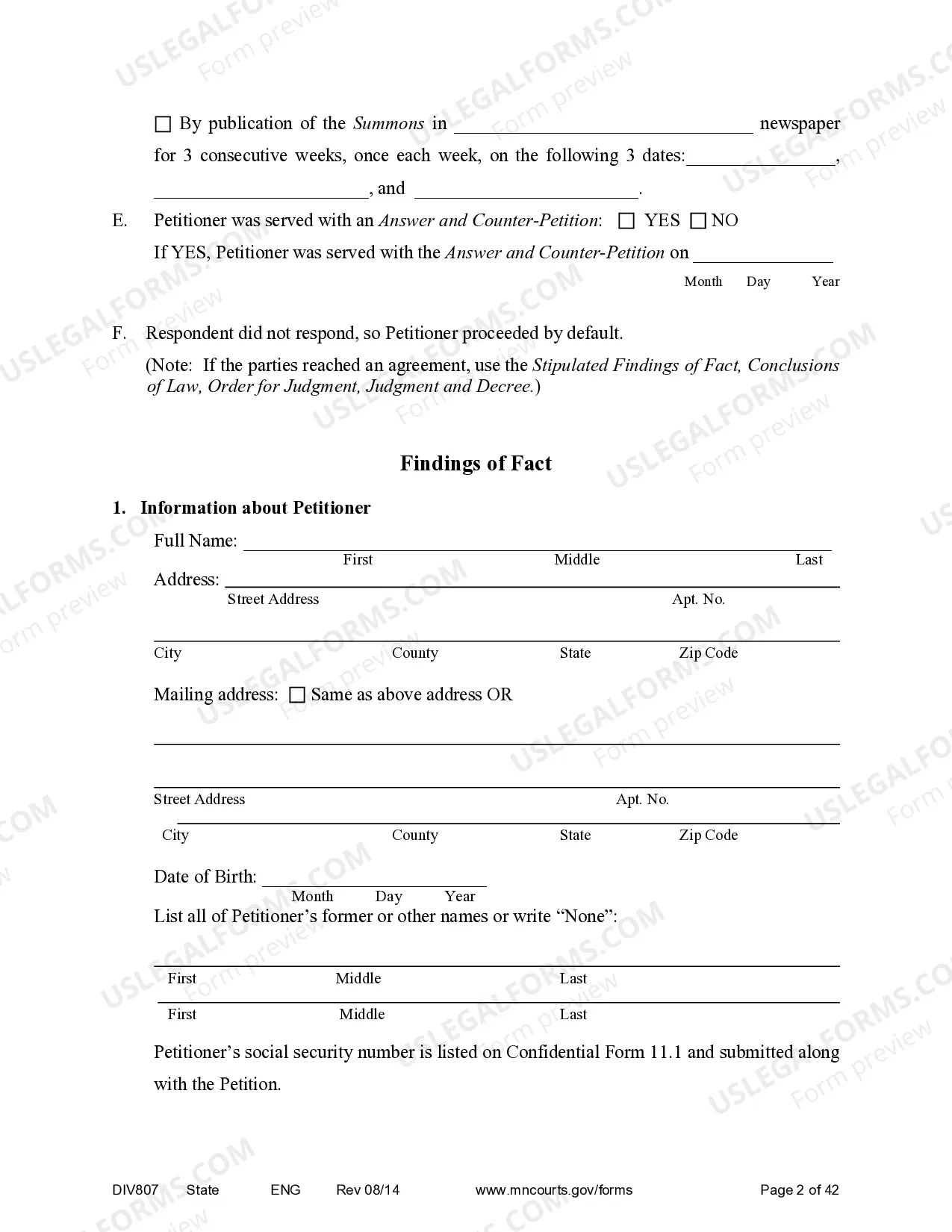 Preview Judgment and Decree of Dissolution of Marriage - with children