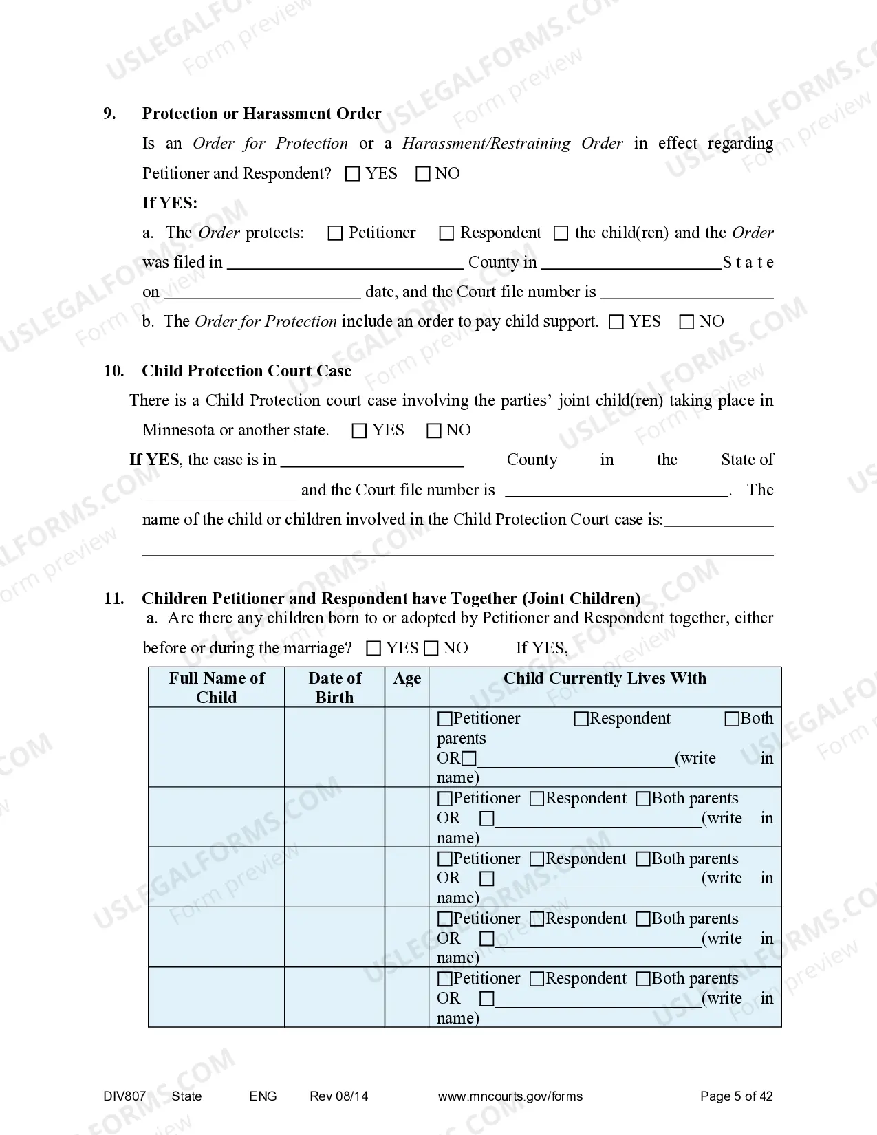 Preview Judgment and Decree of Dissolution of Marriage - with children