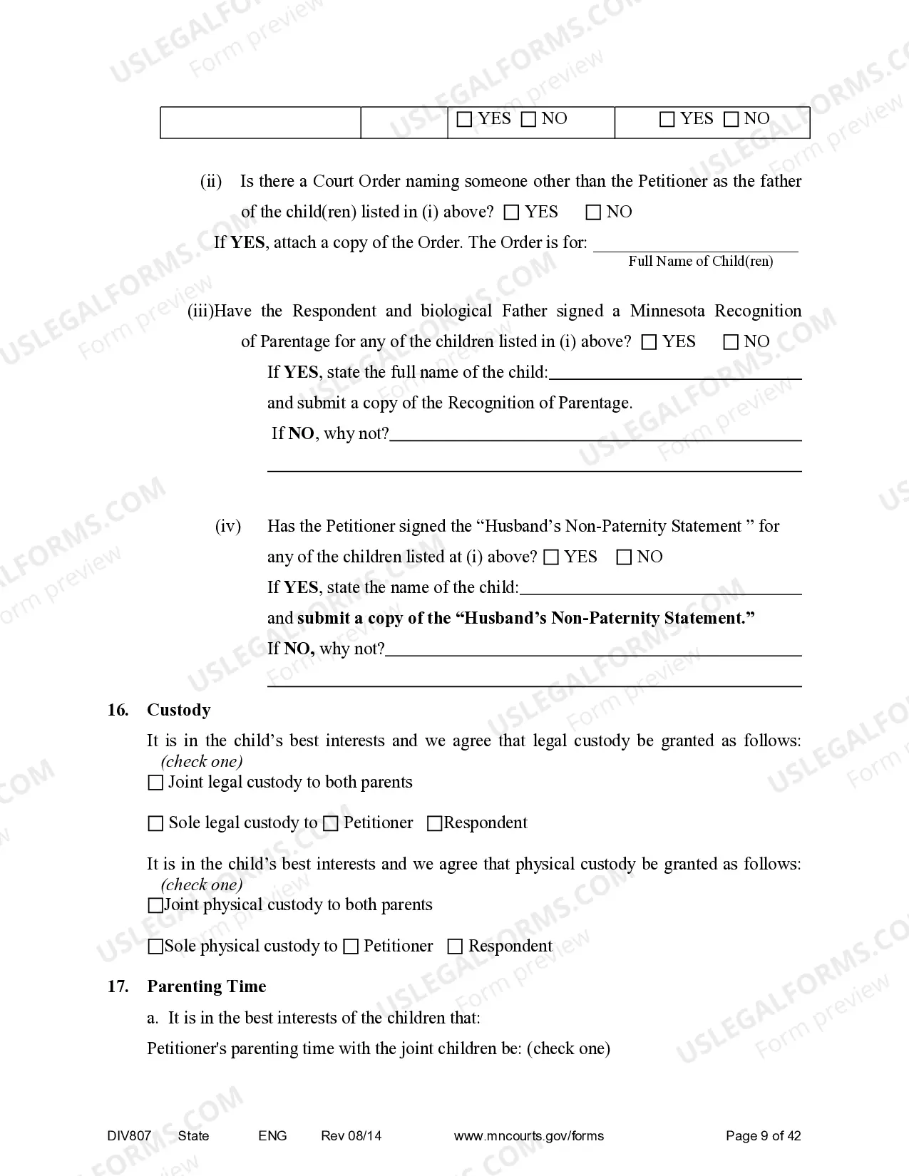Preview Judgment and Decree of Dissolution of Marriage - with children
