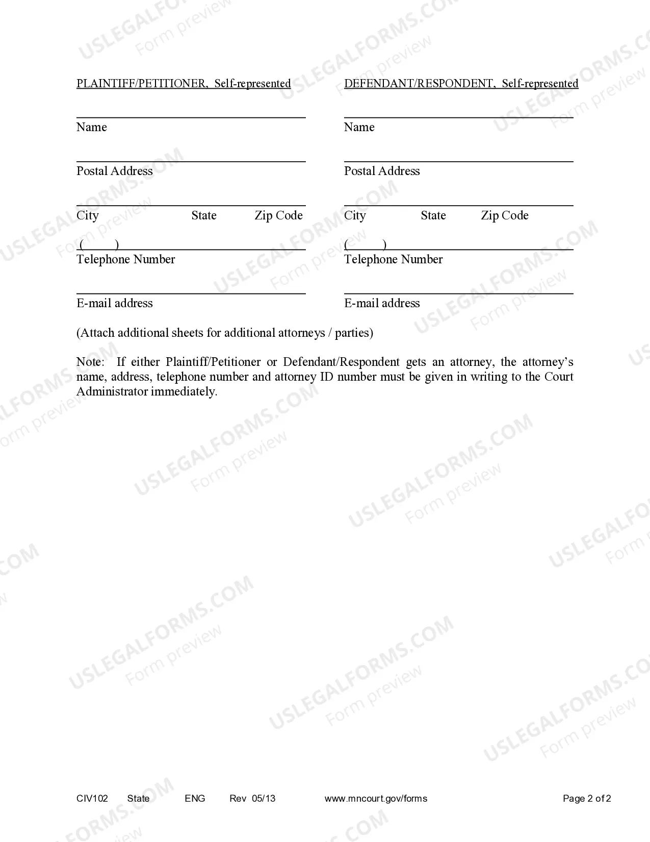Preview Certificate of Representation and Parties