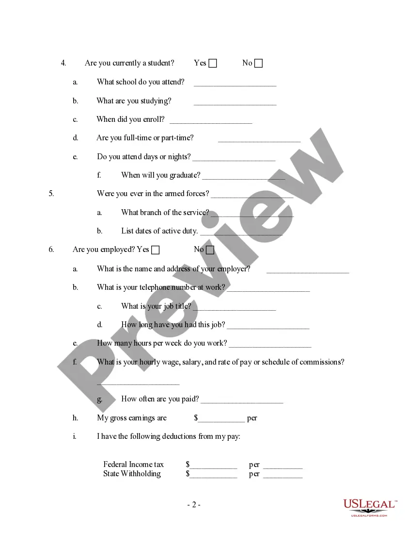 Get Financial Questionnaire of Noncustodial Parent Preview Financial Questionnaire of Noncustodial Parent