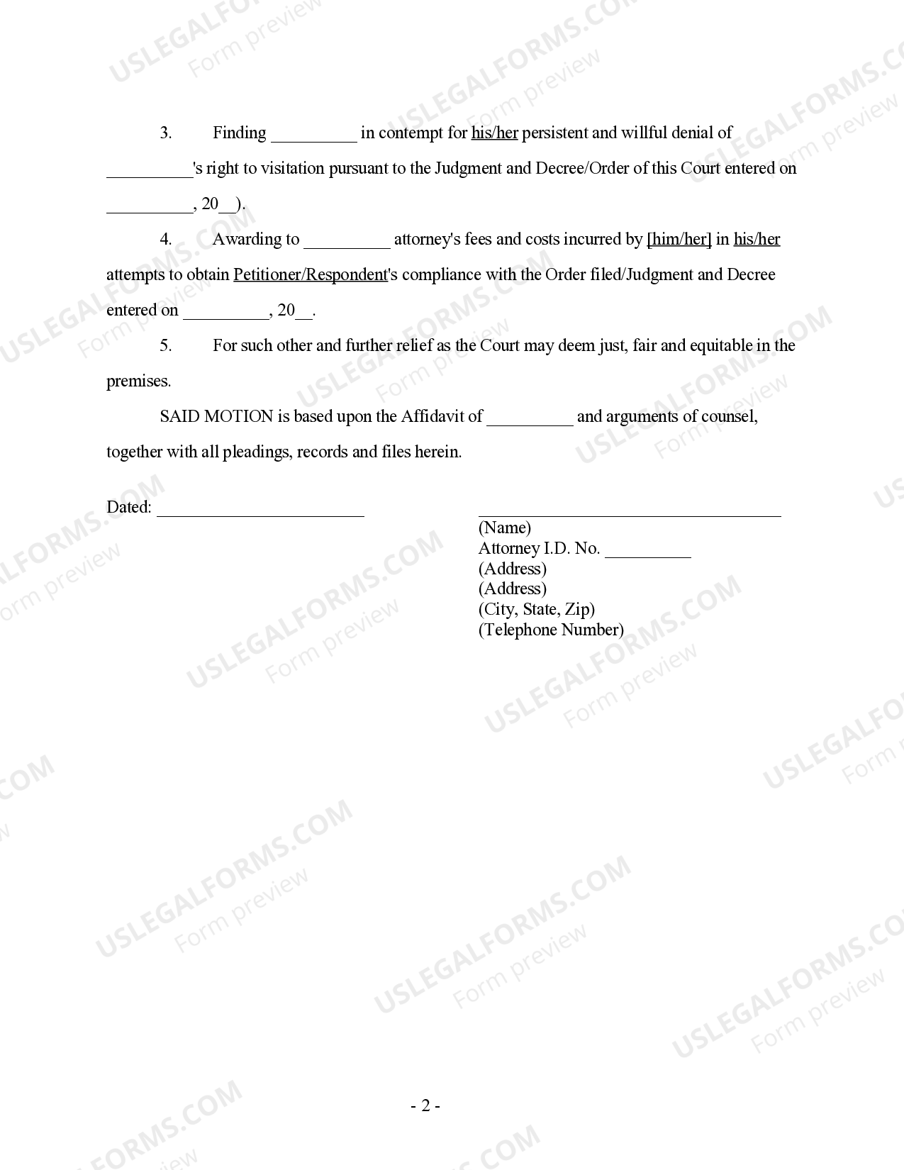 Minnesota Notice of Motion and Motion Contempt US Legal Forms