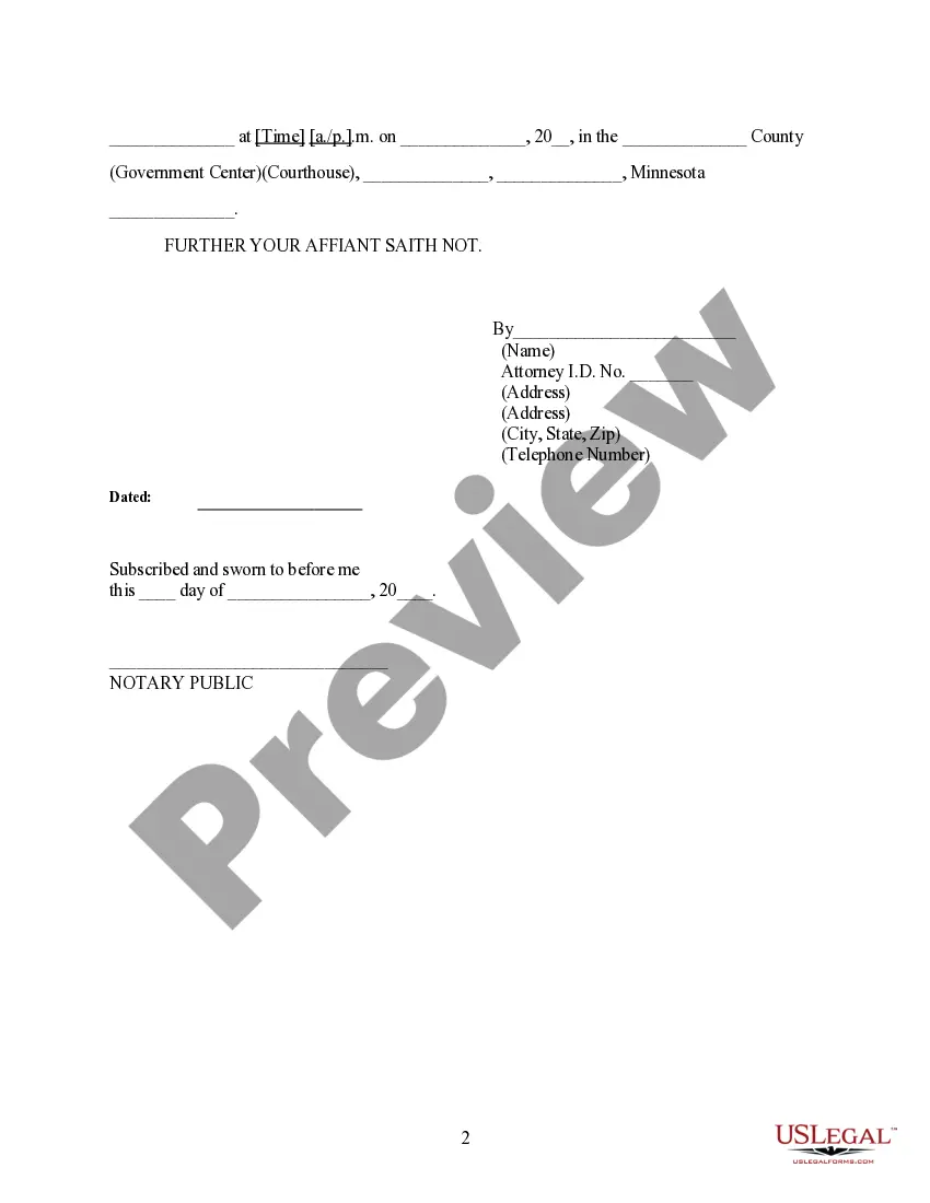 Preview Affidavit for Order to Show Cause