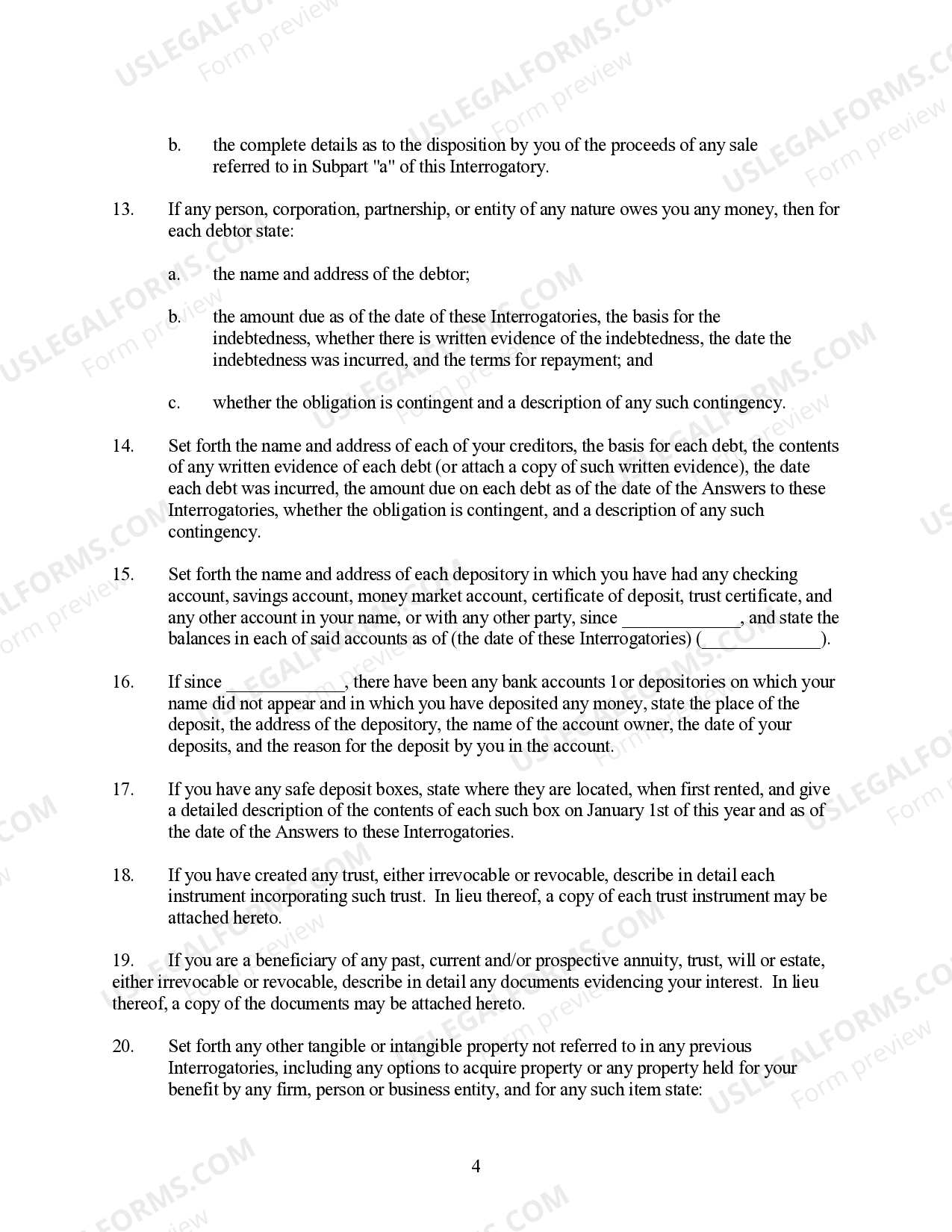 Minnesota Discovery Model Interrogatories Real or Personal Property