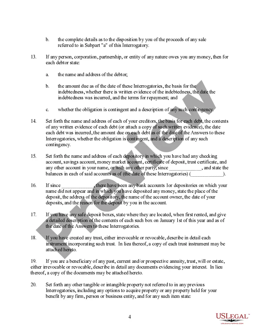 Preview Discovery - Model Interrogatories - Real or Personal Property