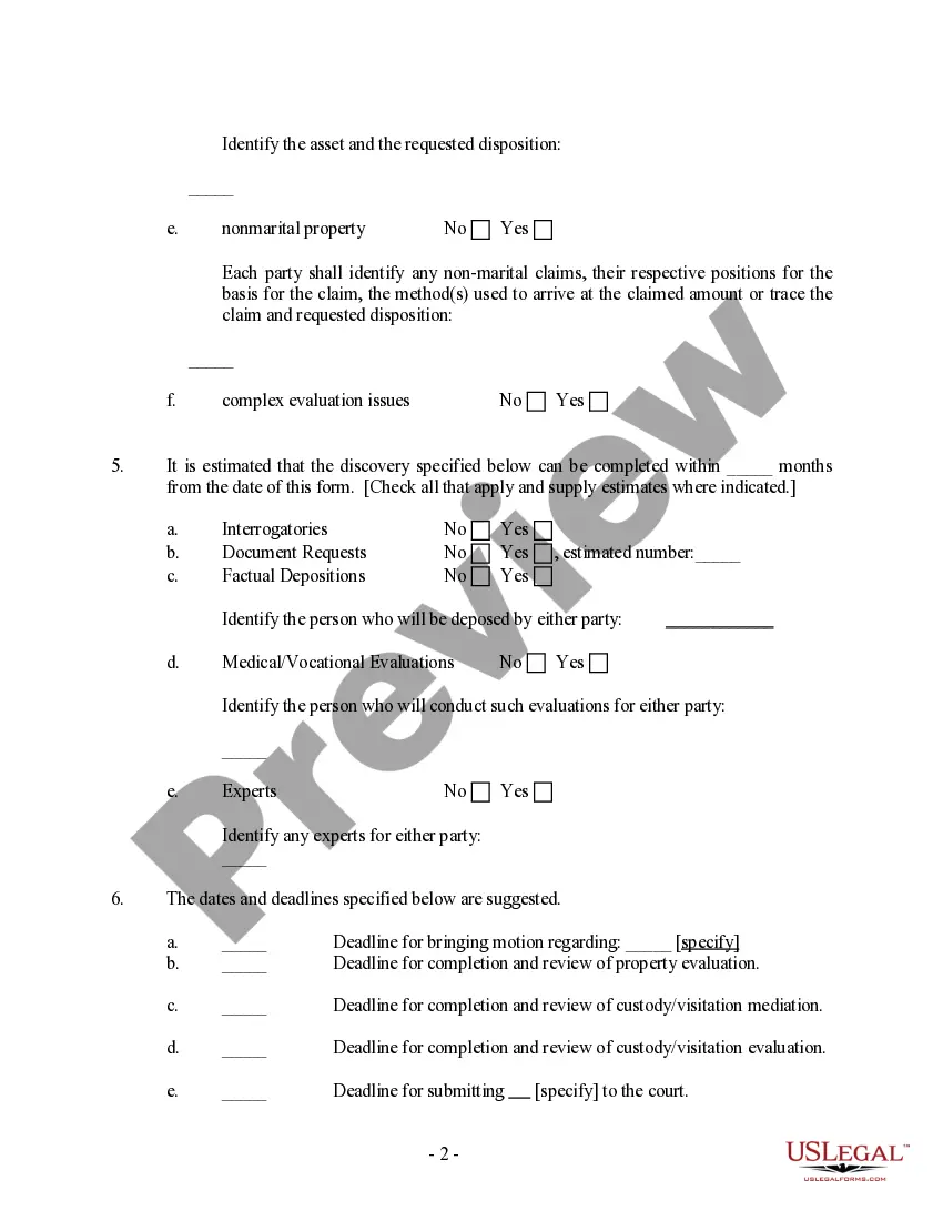 Preview Pretrial Case Information Statement Form