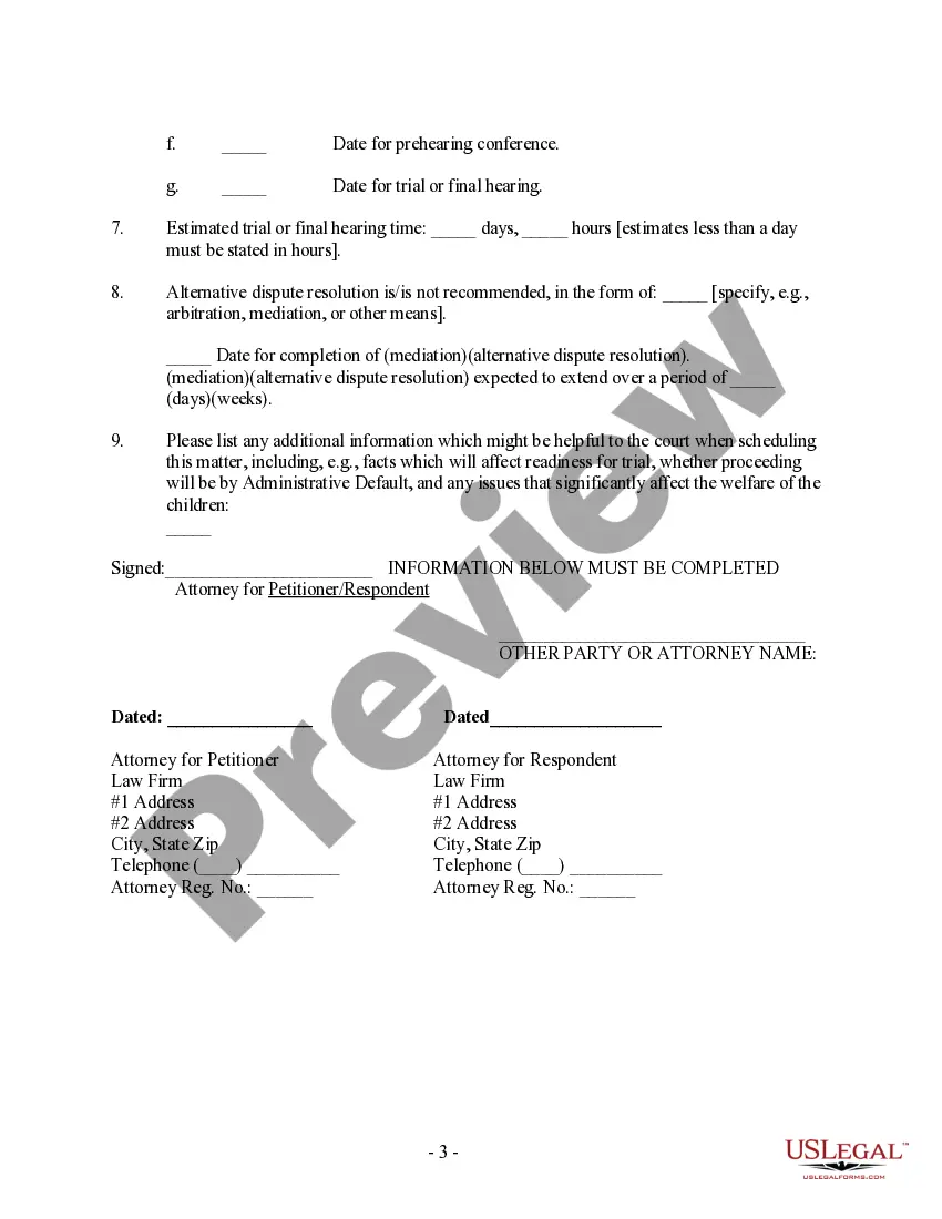 Preview Pretrial Case Information Statement Form