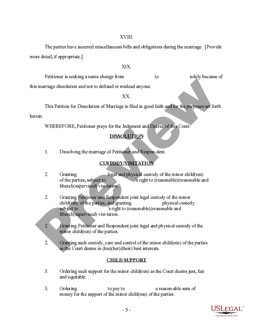 Get Model Petition for Dissolution of Marriage - With Alternative Causes - template Preview Model Petition for Dissolution of Marriage - With Alternative Causes - template