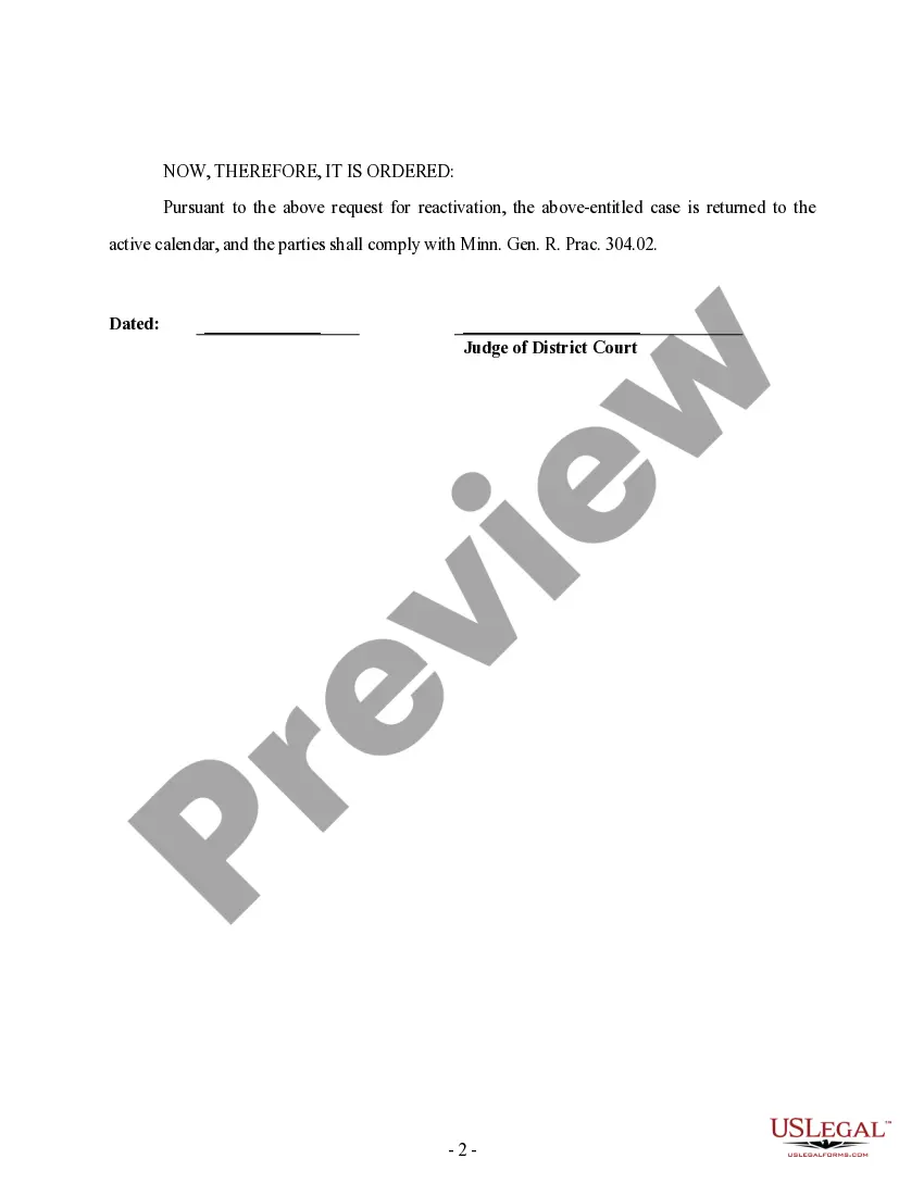 Preview Motion Requesting Case be Placed on Active Docket