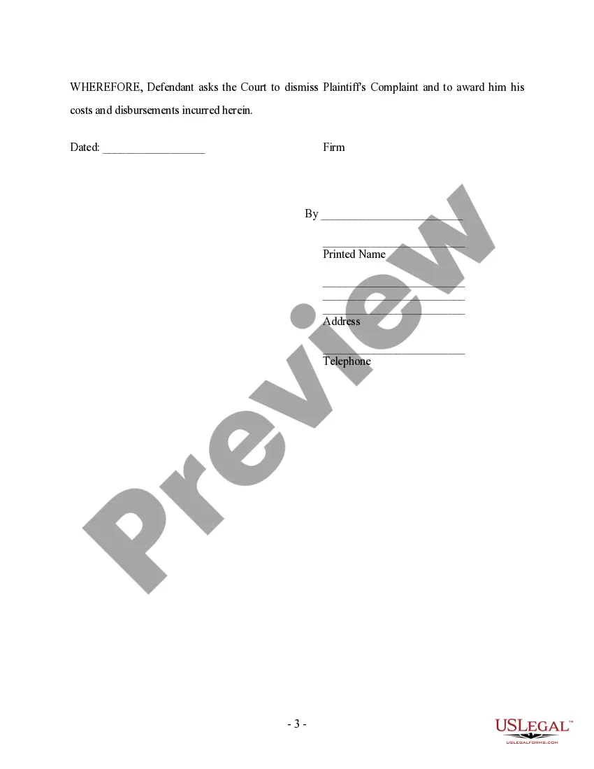 Get Answer to Complaint - Paternity Preview Answer to Complaint - Paternity