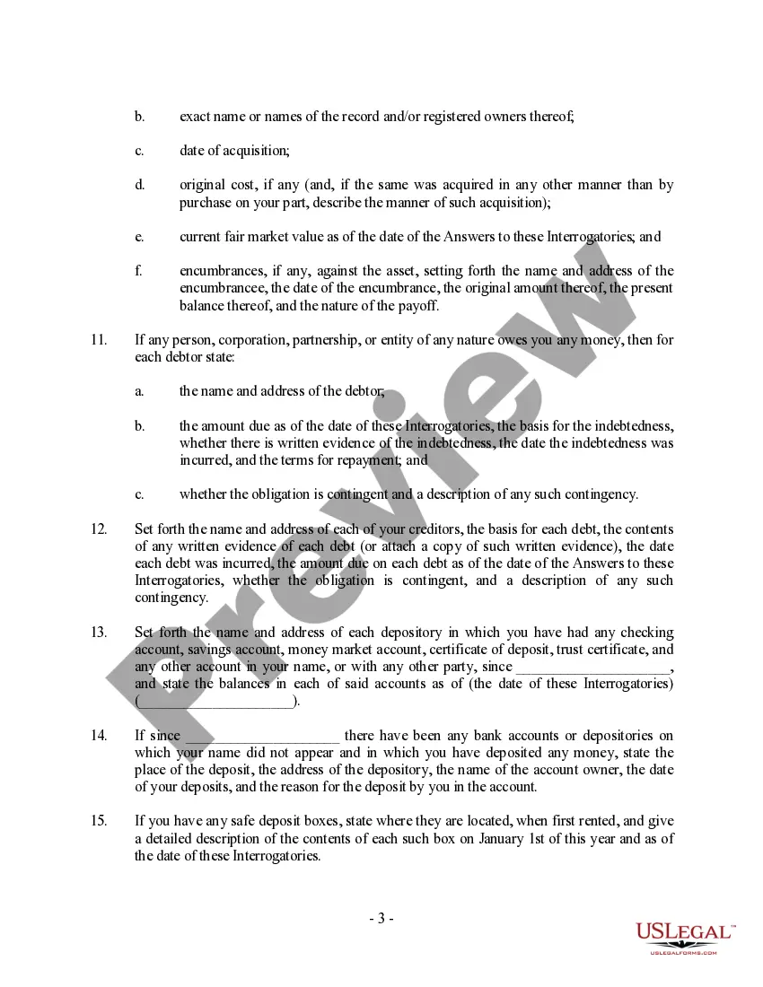 Get Discovery - Interrogatories - Child Custody Preview Discovery - Interrogatories - Child Custody